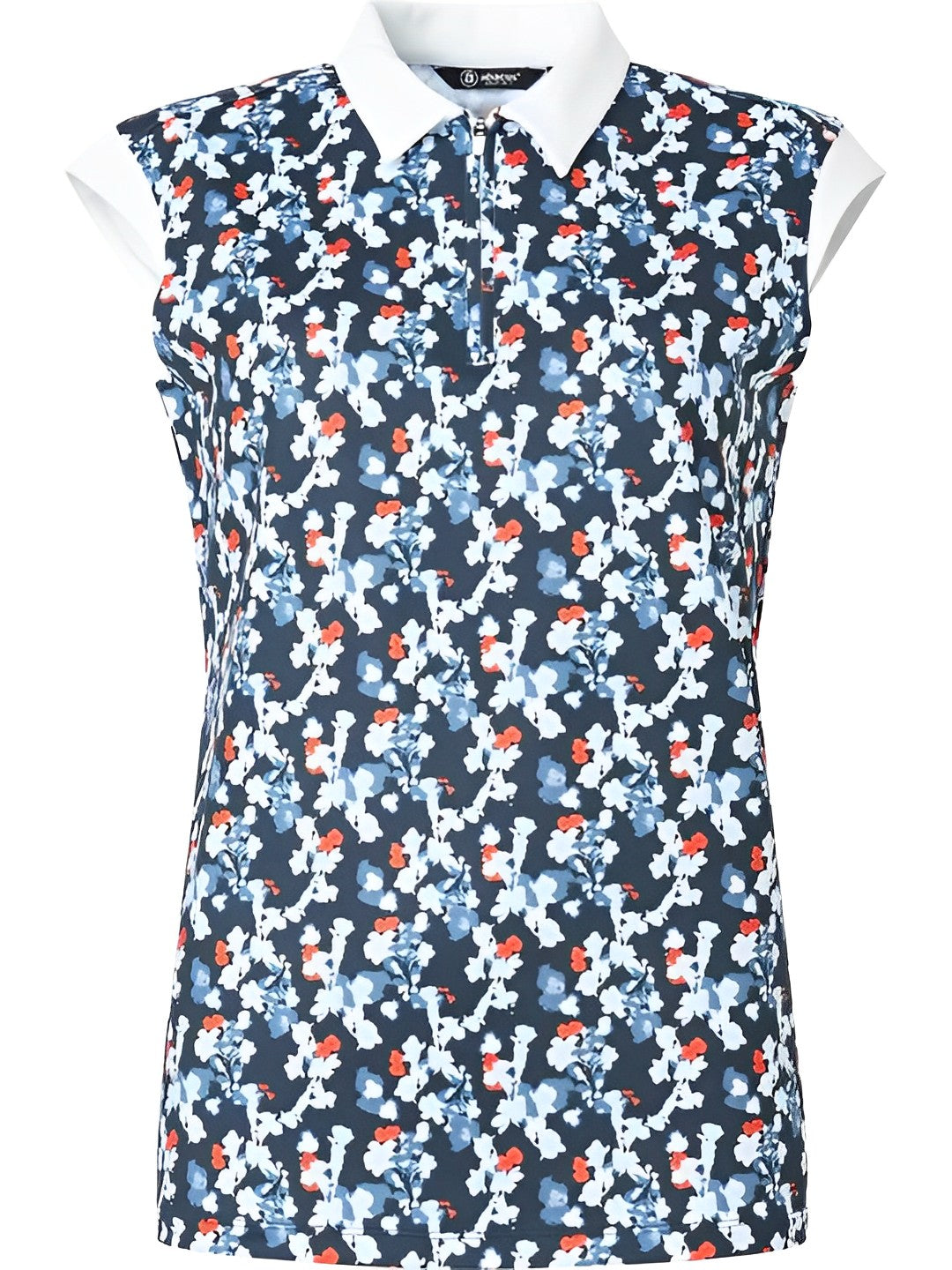 Abacus Lily Navy Flower Sleeveless Polo