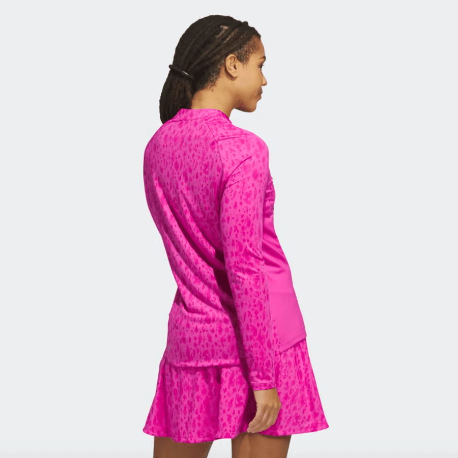 Adidas Women's Pink Ultimate365 Printed 1/4-Zip