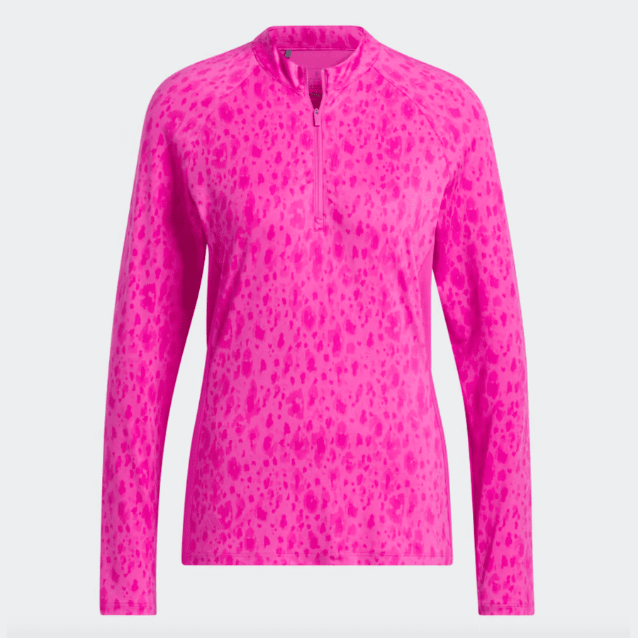 Adidas Women's Pink Ultimate365 Printed 1/4-Zip