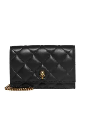 Alexander McQueen Skull-Logo Quilted Chained Clutch Bag