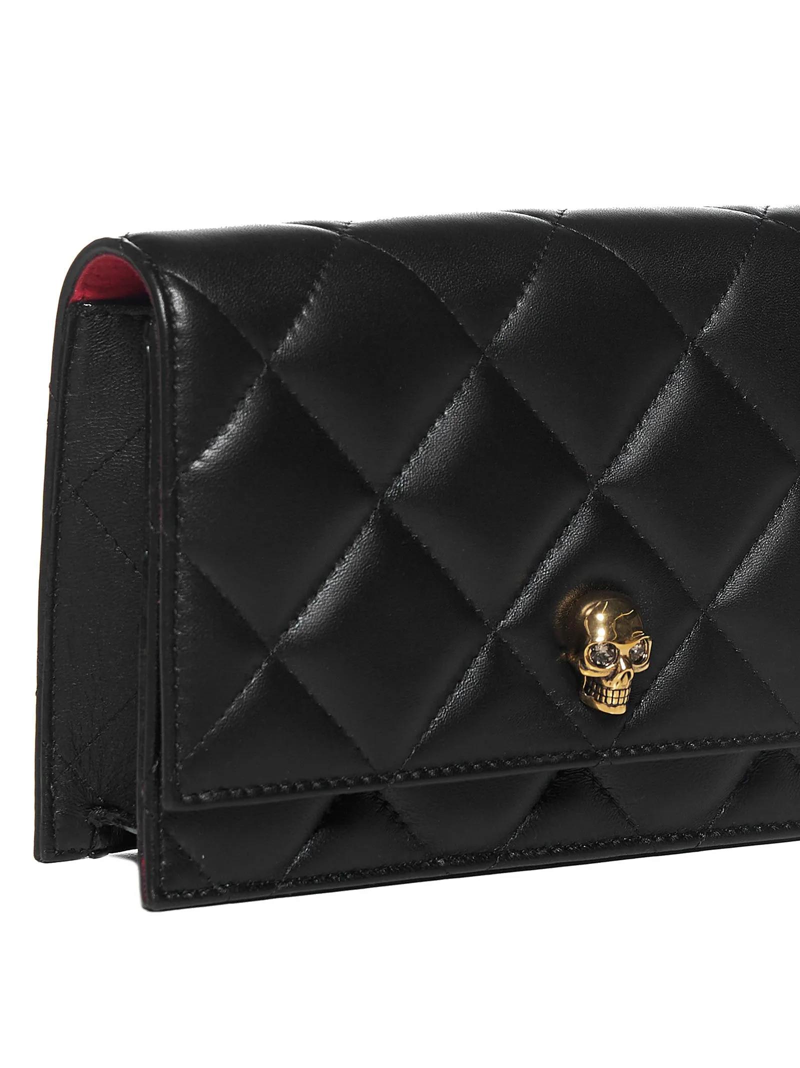 Alexander McQueen Skull-Logo Quilted Chained Clutch Bag