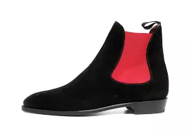 Alki Black Suede Red Gore LPB Last Single Leather Sole