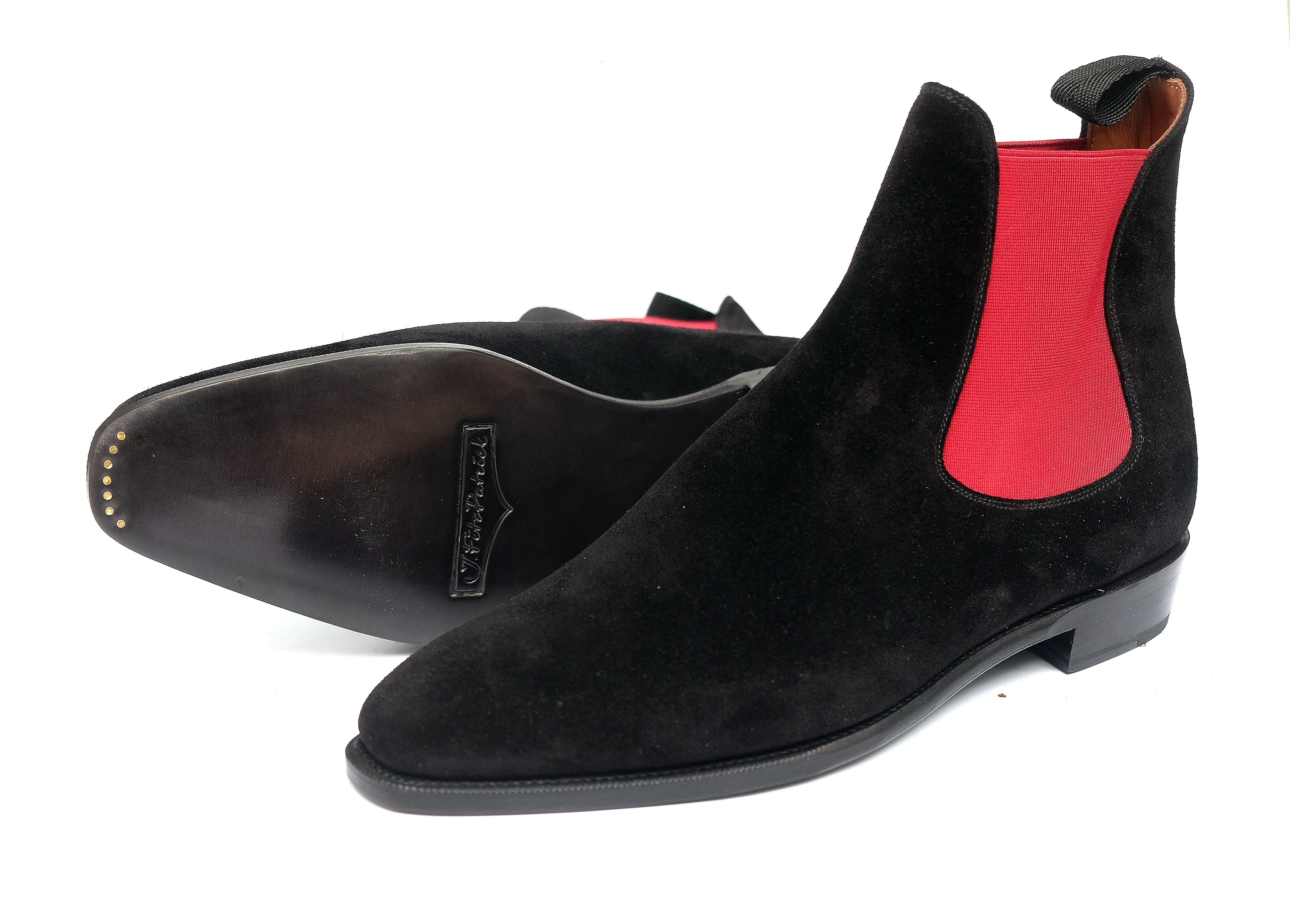 Alki Black Suede Red Gore LPB Last Single Leather Sole