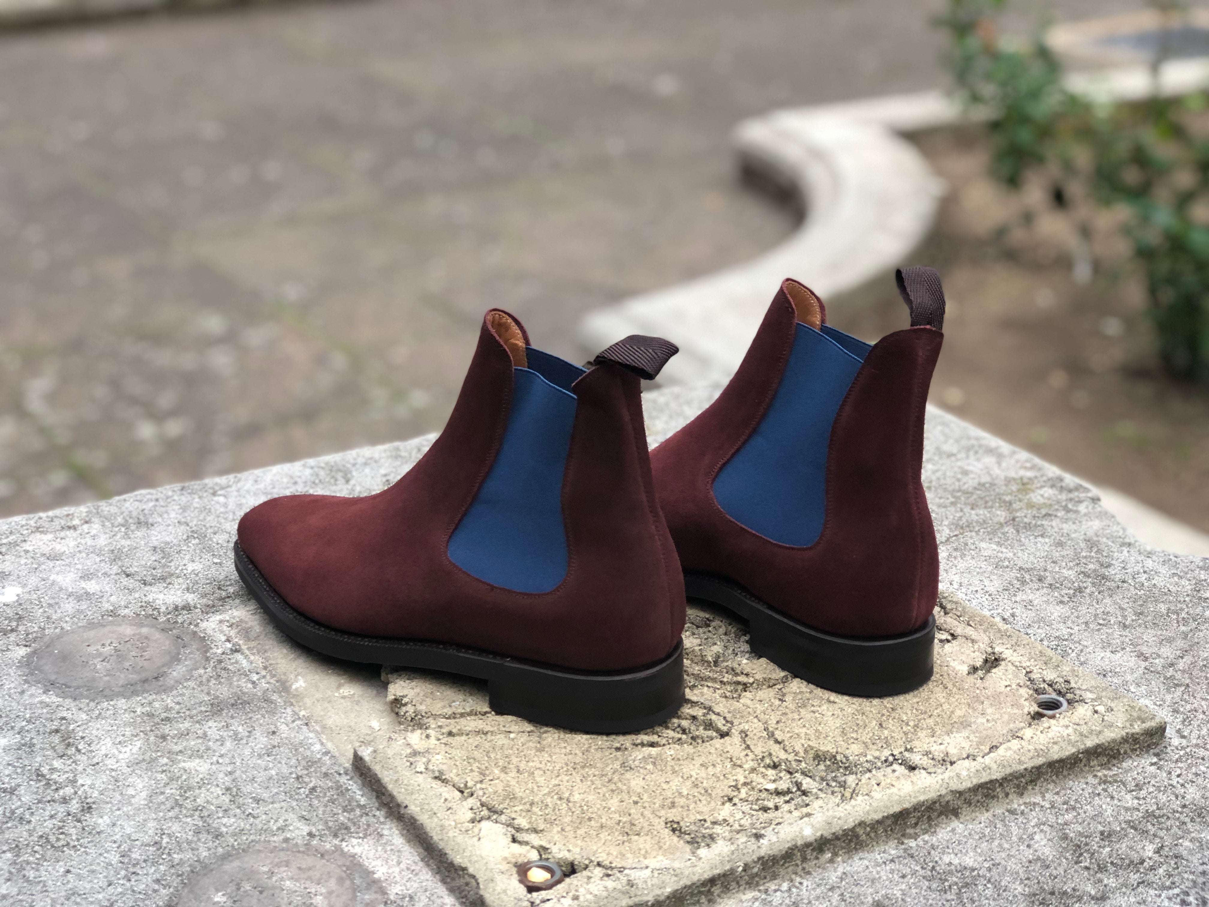 Alki Burgundy Suede Blue Gore LPB Last Double City Rubber Sole