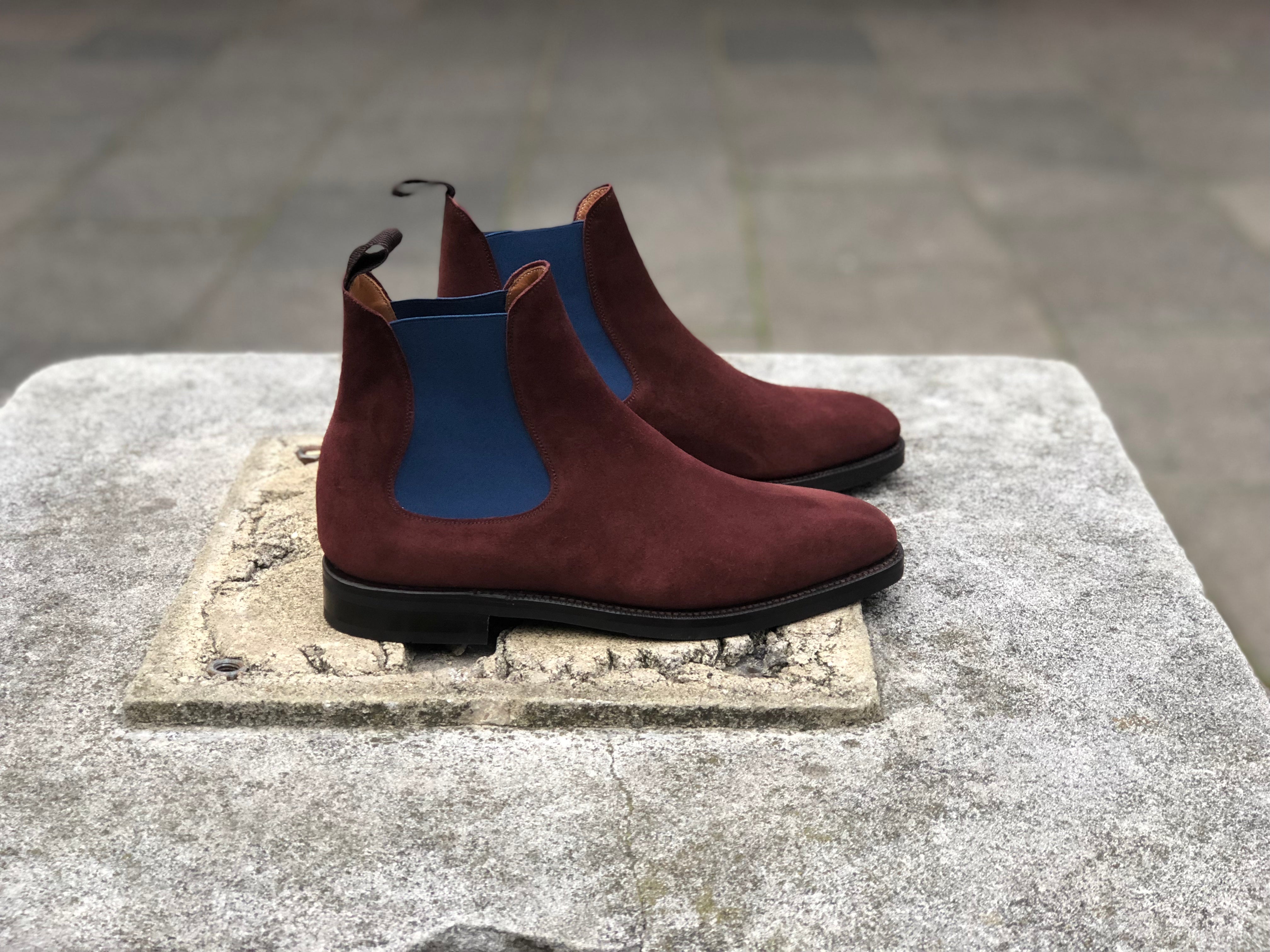 Alki Burgundy Suede Blue Gore LPB Last Double City Rubber Sole