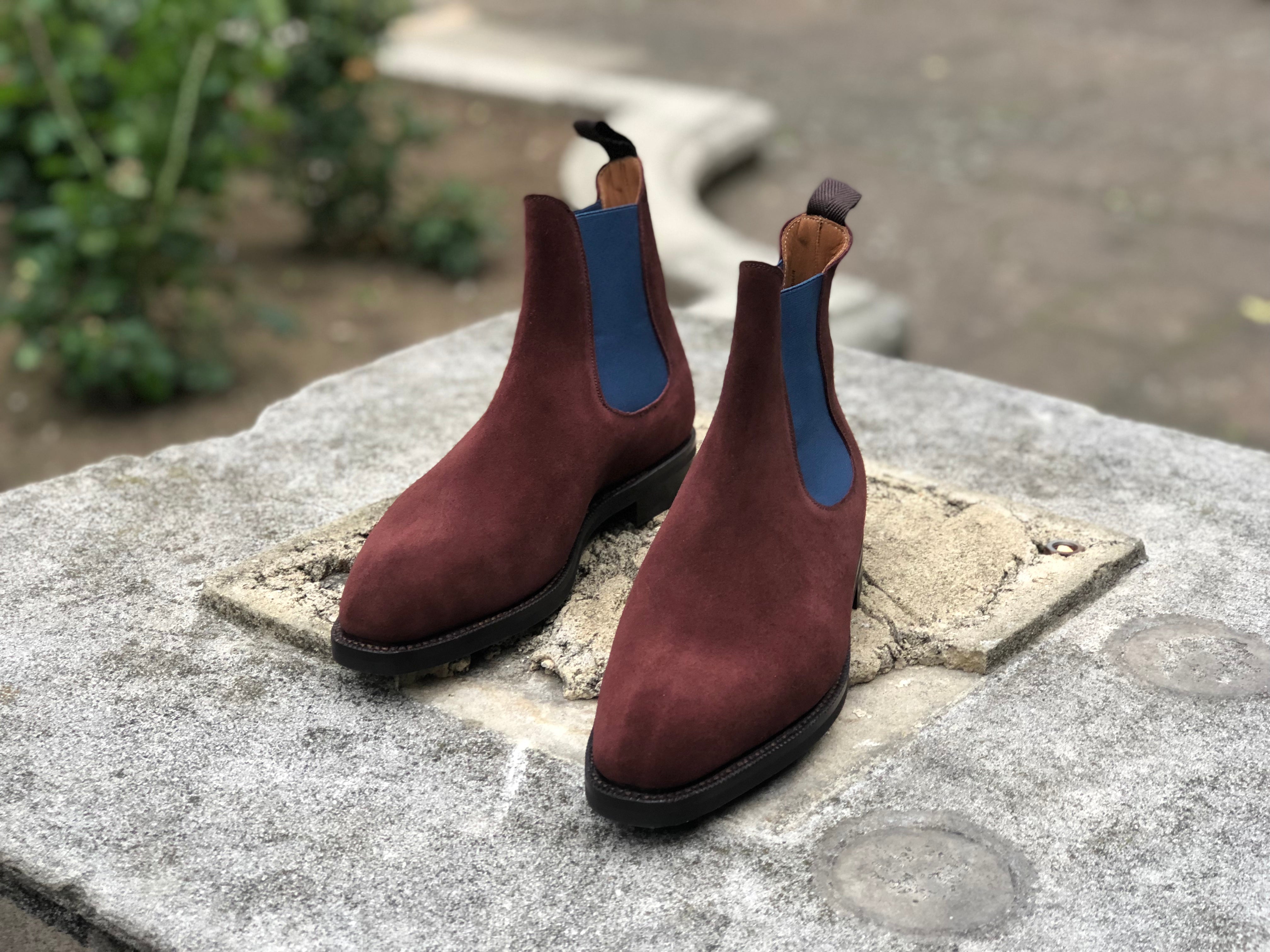 Alki Burgundy Suede Blue Gore LPB Last Double City Rubber Sole