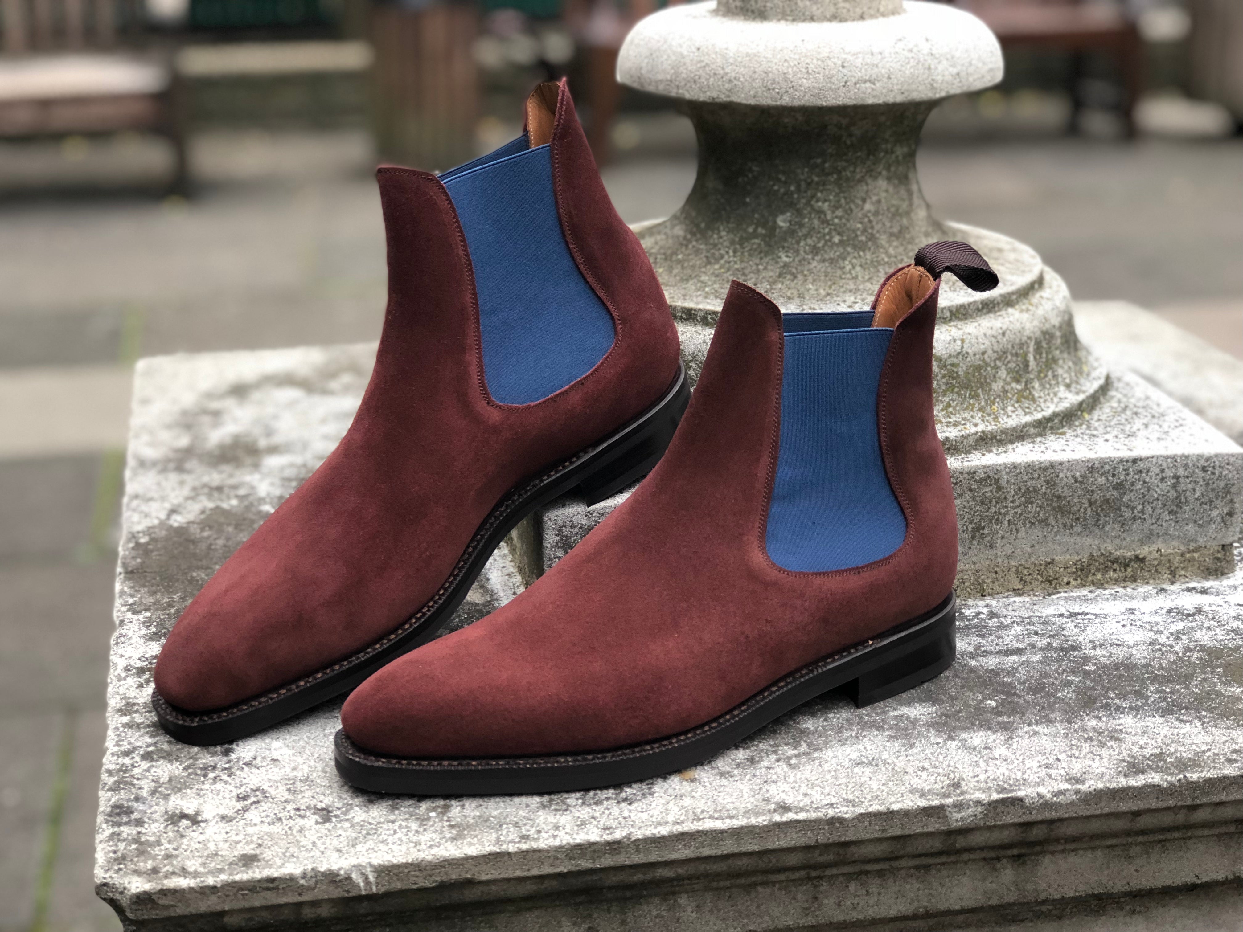 Alki Burgundy Suede Blue Gore LPB Last Double City Rubber Sole