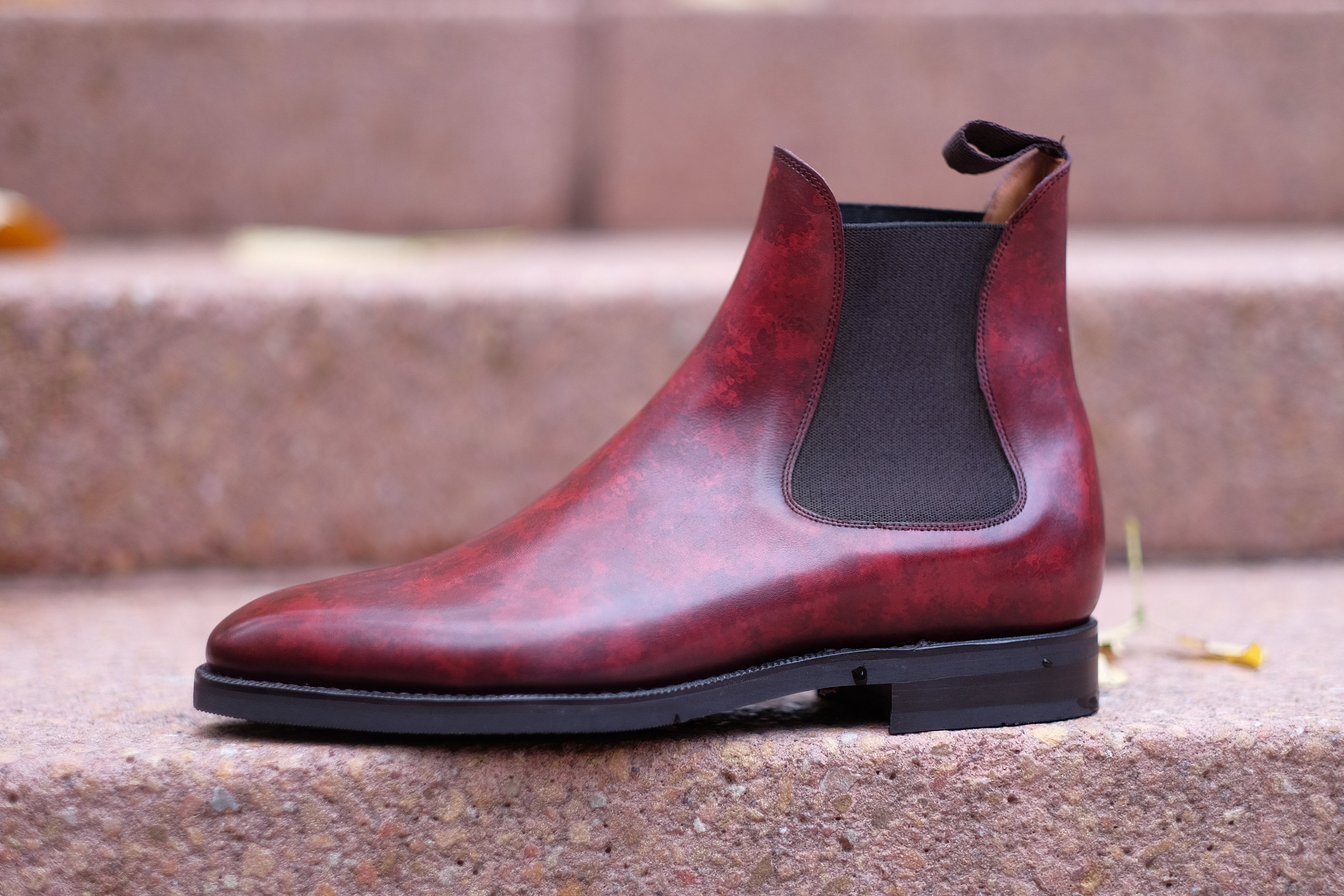 Alki MTO Burgundy Marble Patina LPB Last City Rubber Sole