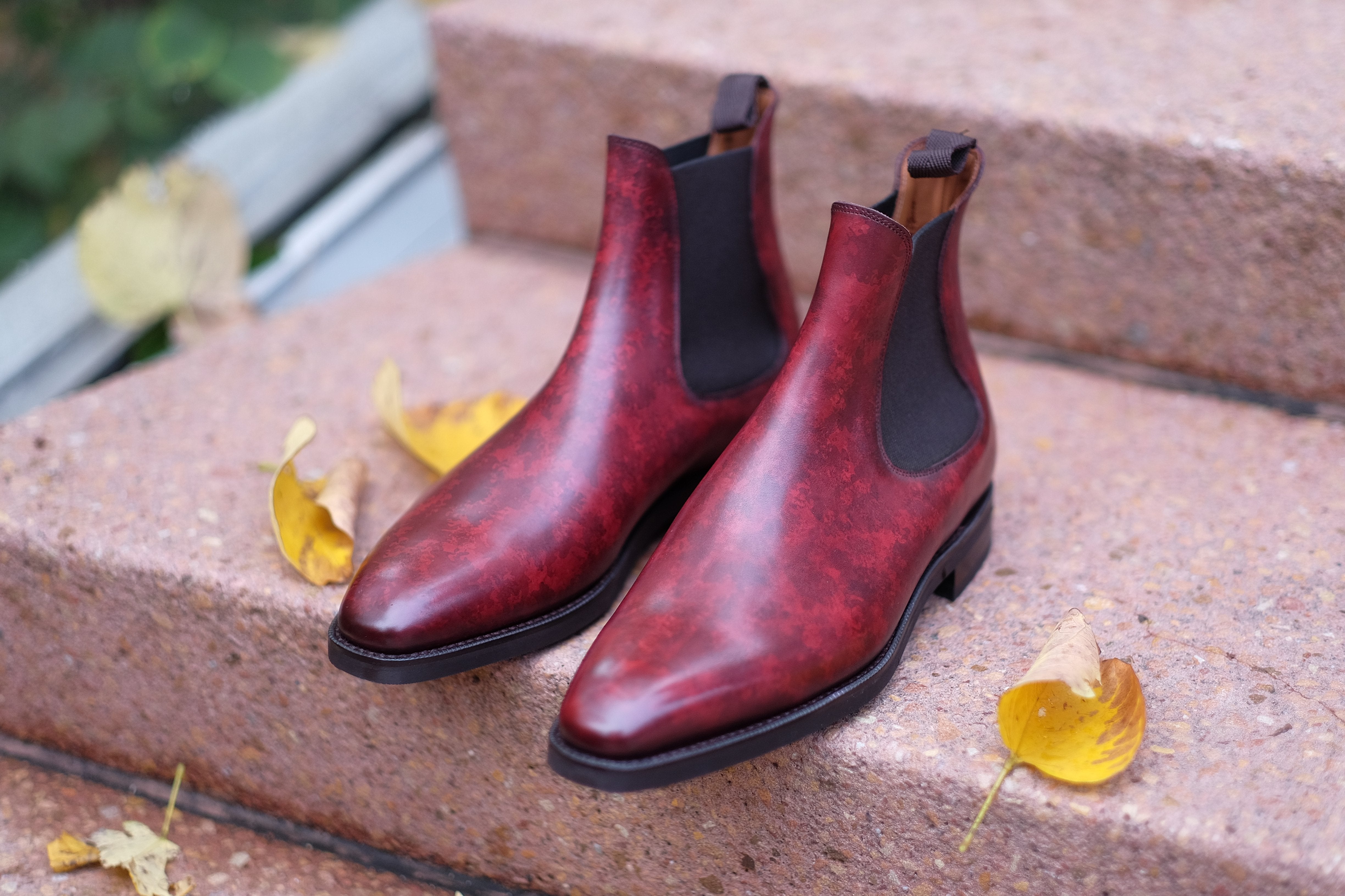 Alki MTO Burgundy Marble Patina LPB Last City Rubber Sole