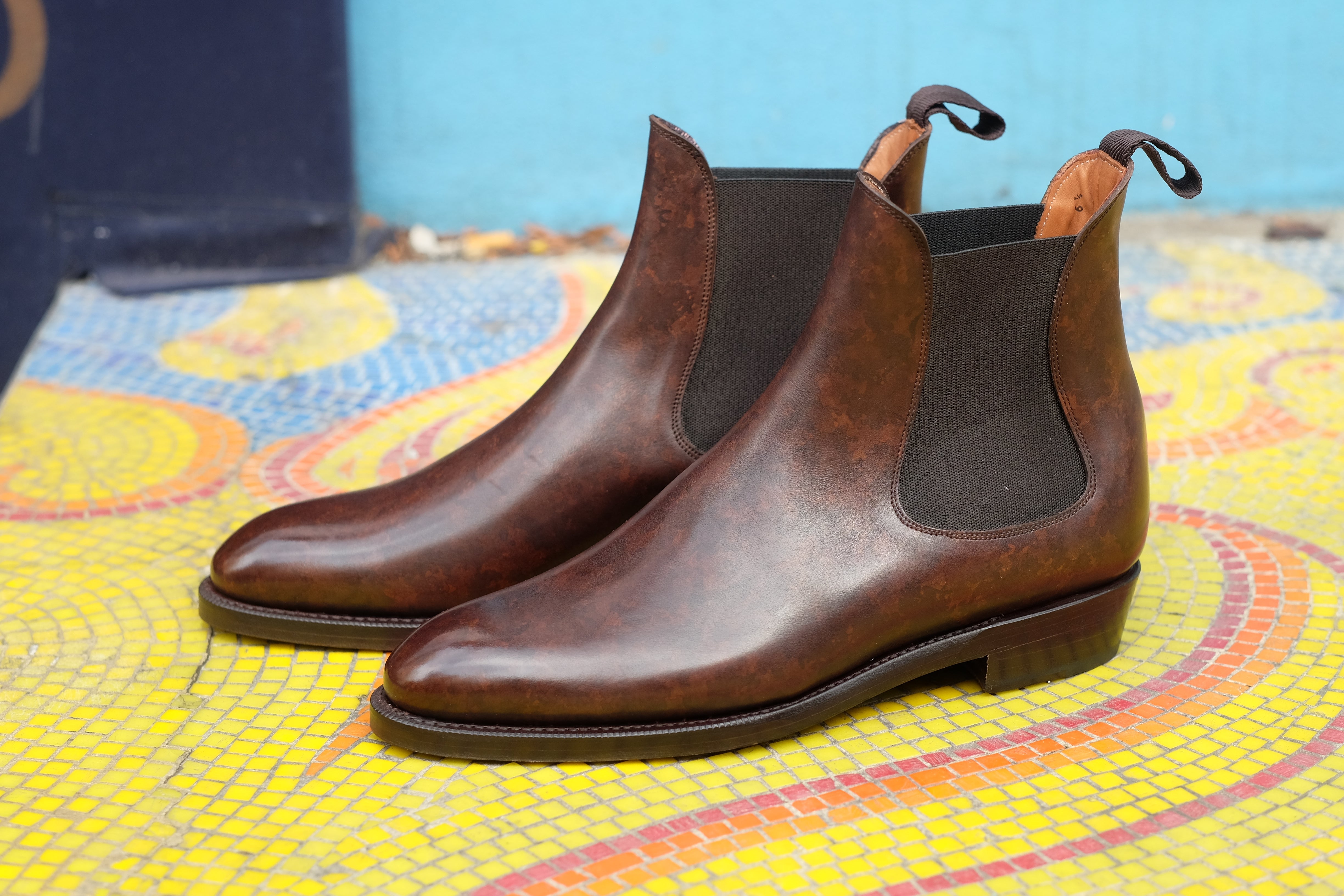 Alki - MTO - Dark Brown Marble Patina - NGT Last - Double Leather Sole