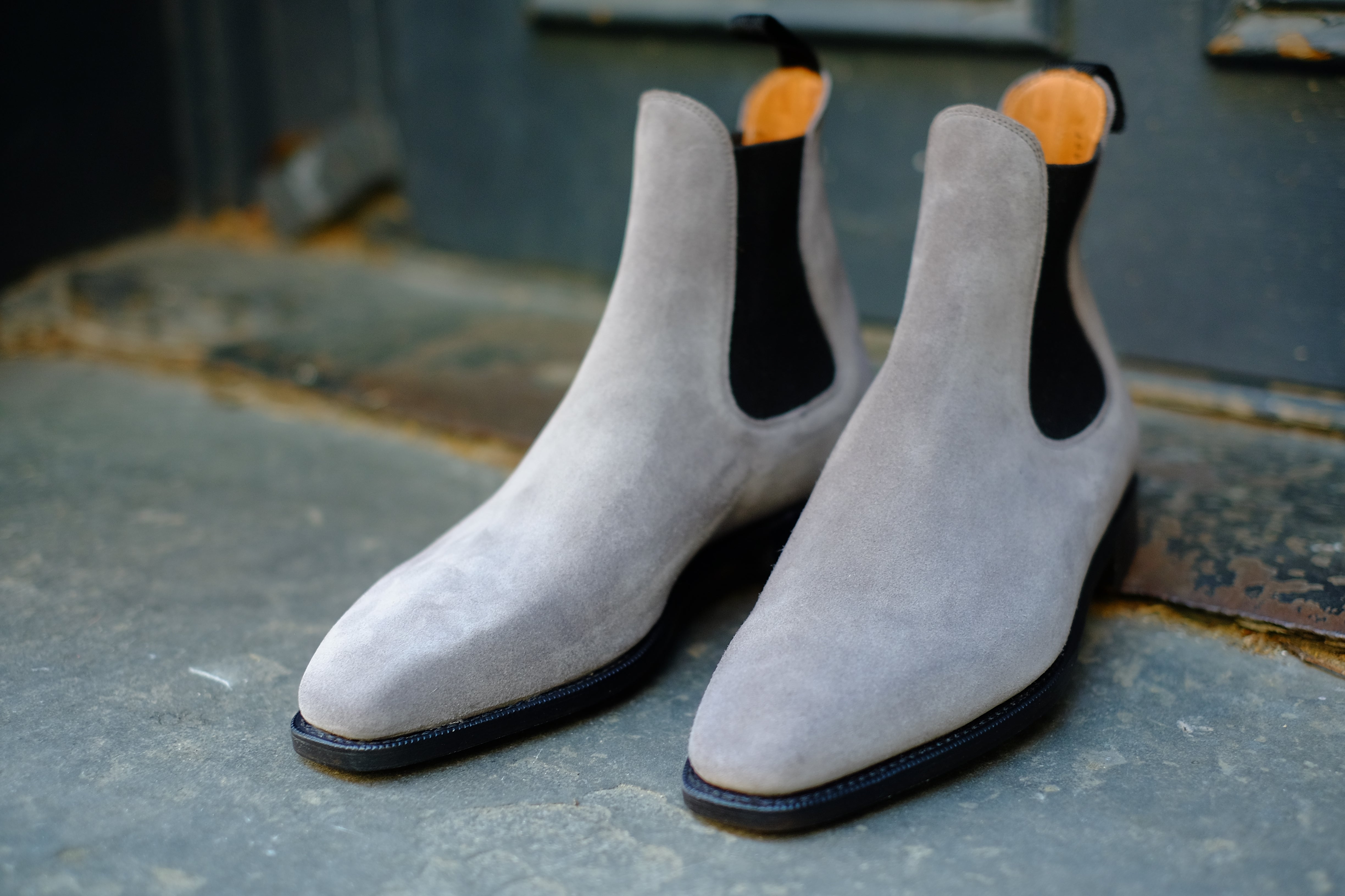 Alki MTO Light Grey Suede Black Gore MGF Last Single Leather Sole Shingle