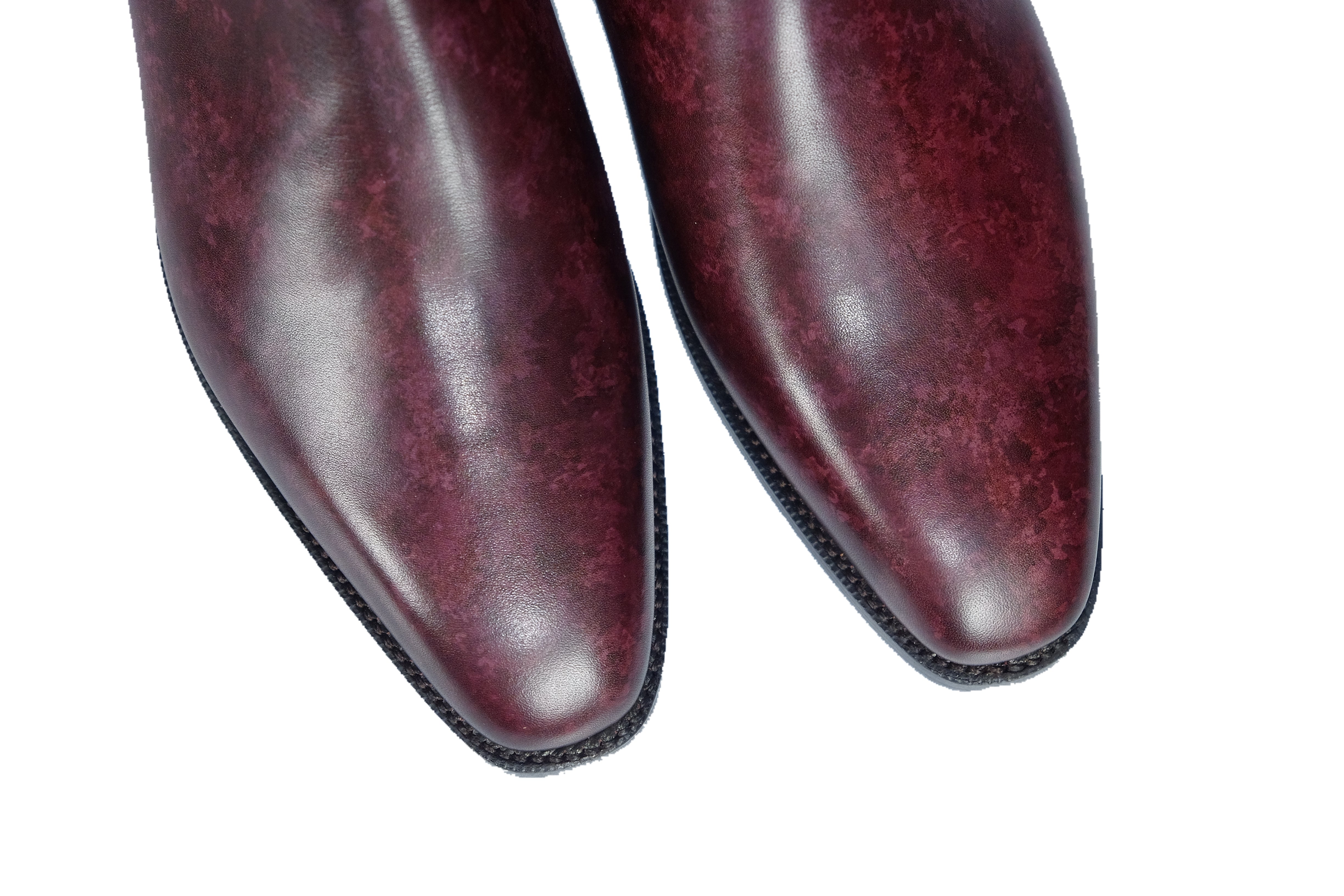 Alki MTO Mulberry Marble Patina LPB Last Single Leather Sole