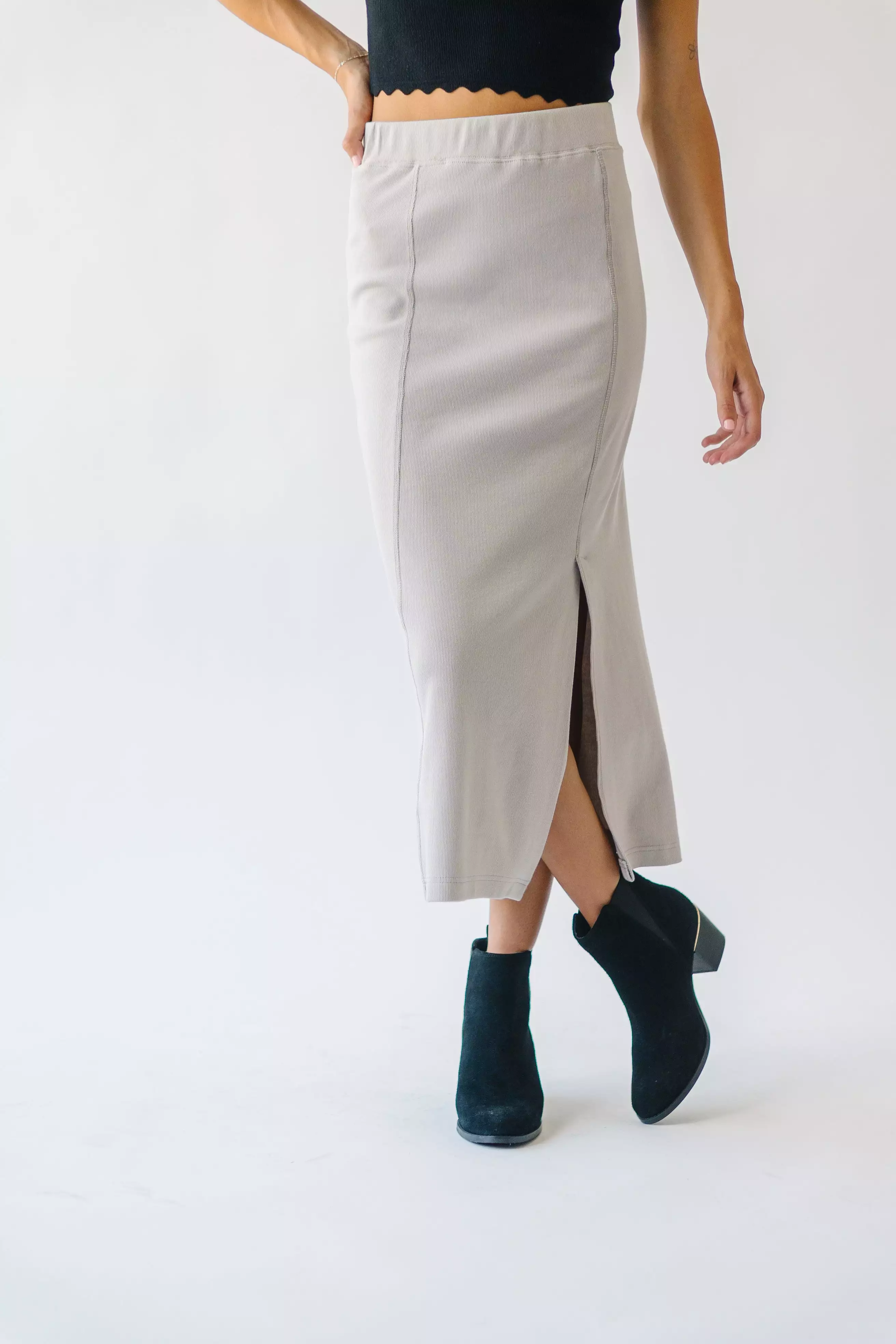 Alpharetta Knit Skirt Light Grey