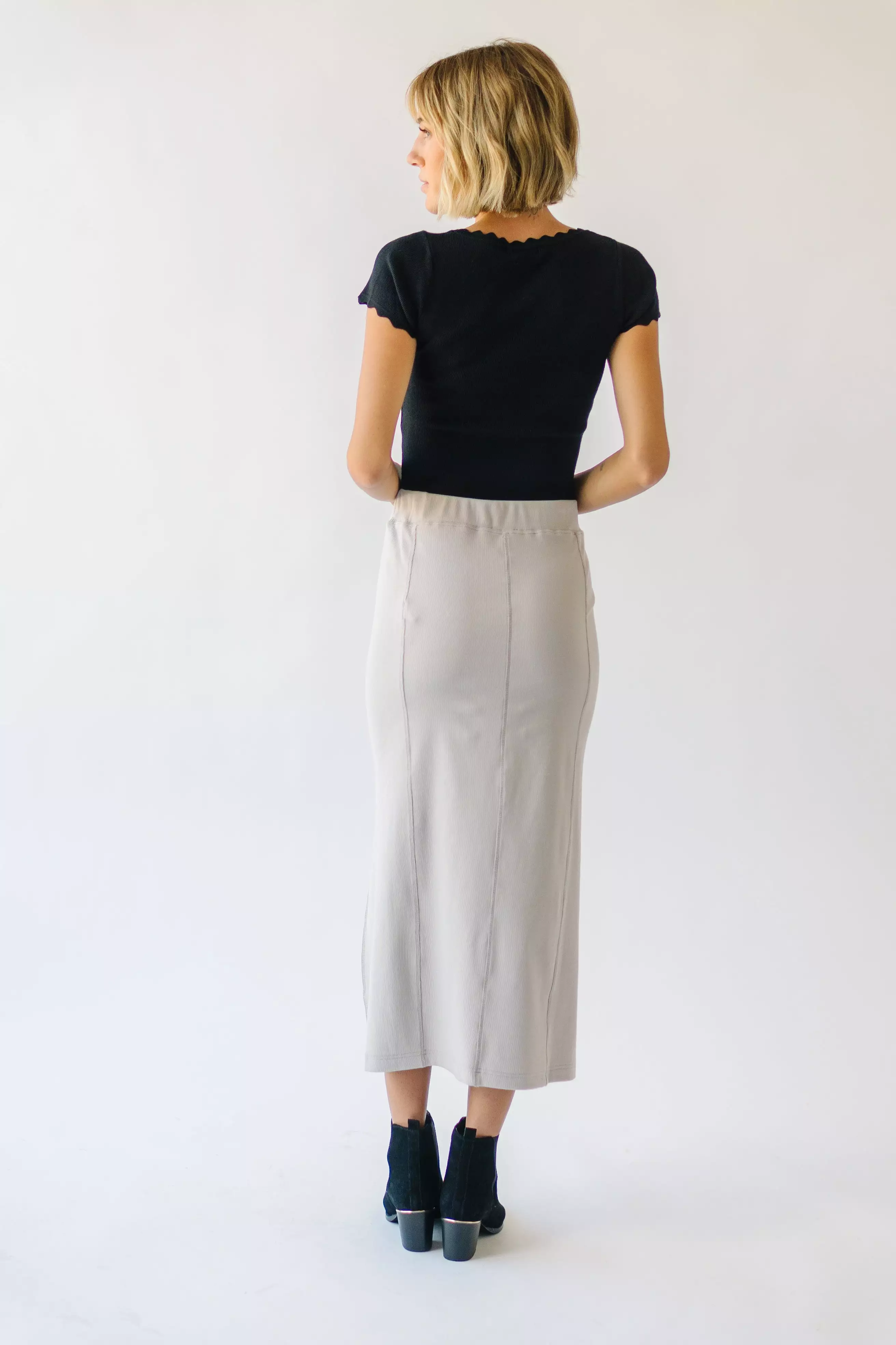 Alpharetta Knit Skirt Light Grey