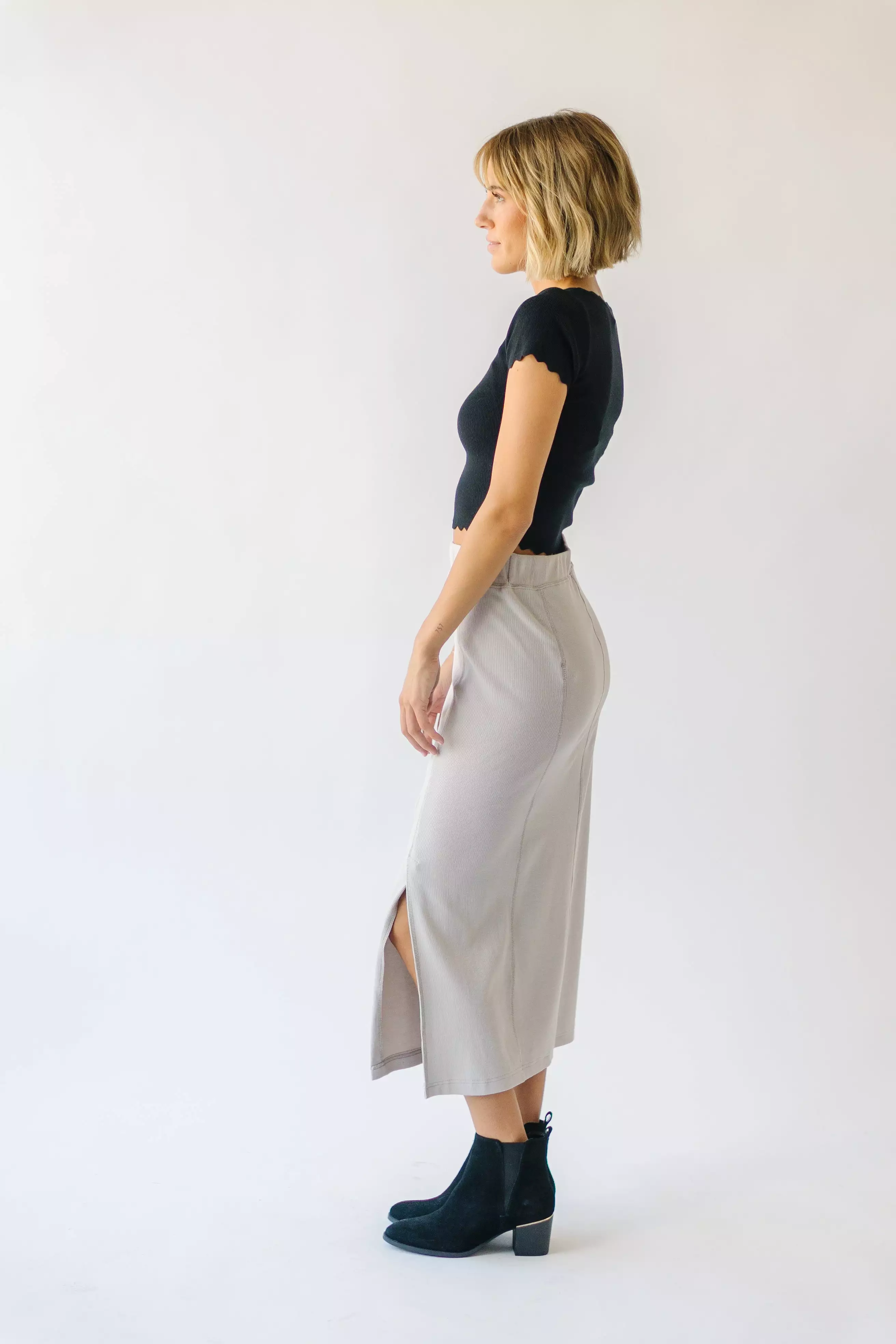 Alpharetta Knit Skirt Light Grey