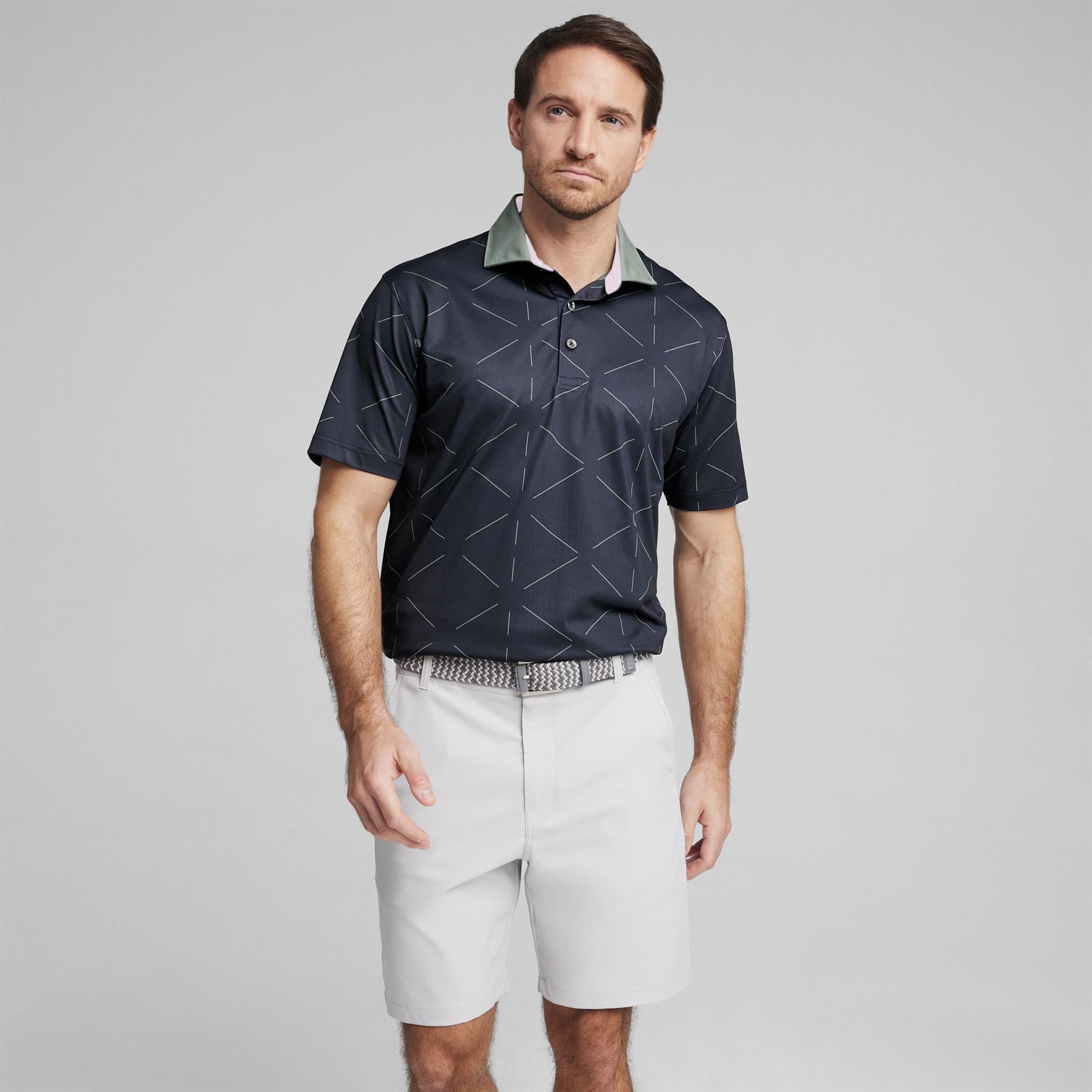 AP Geo Print Polo Deep Navy - SS24