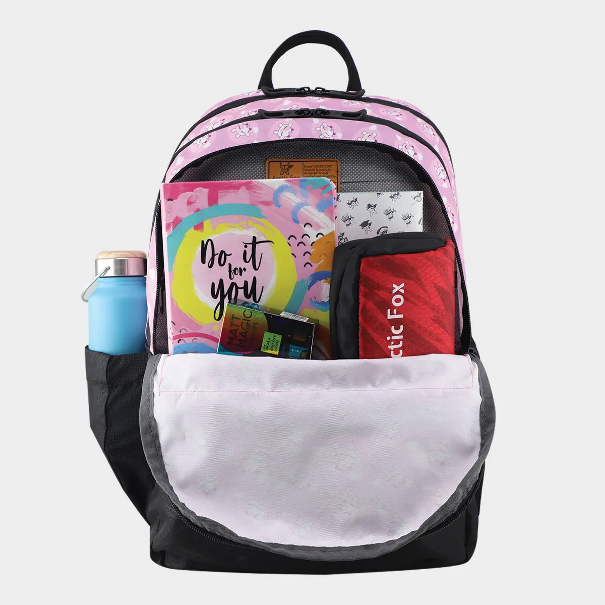 Arctic Fox Pink School Backpack for Boys and Girls