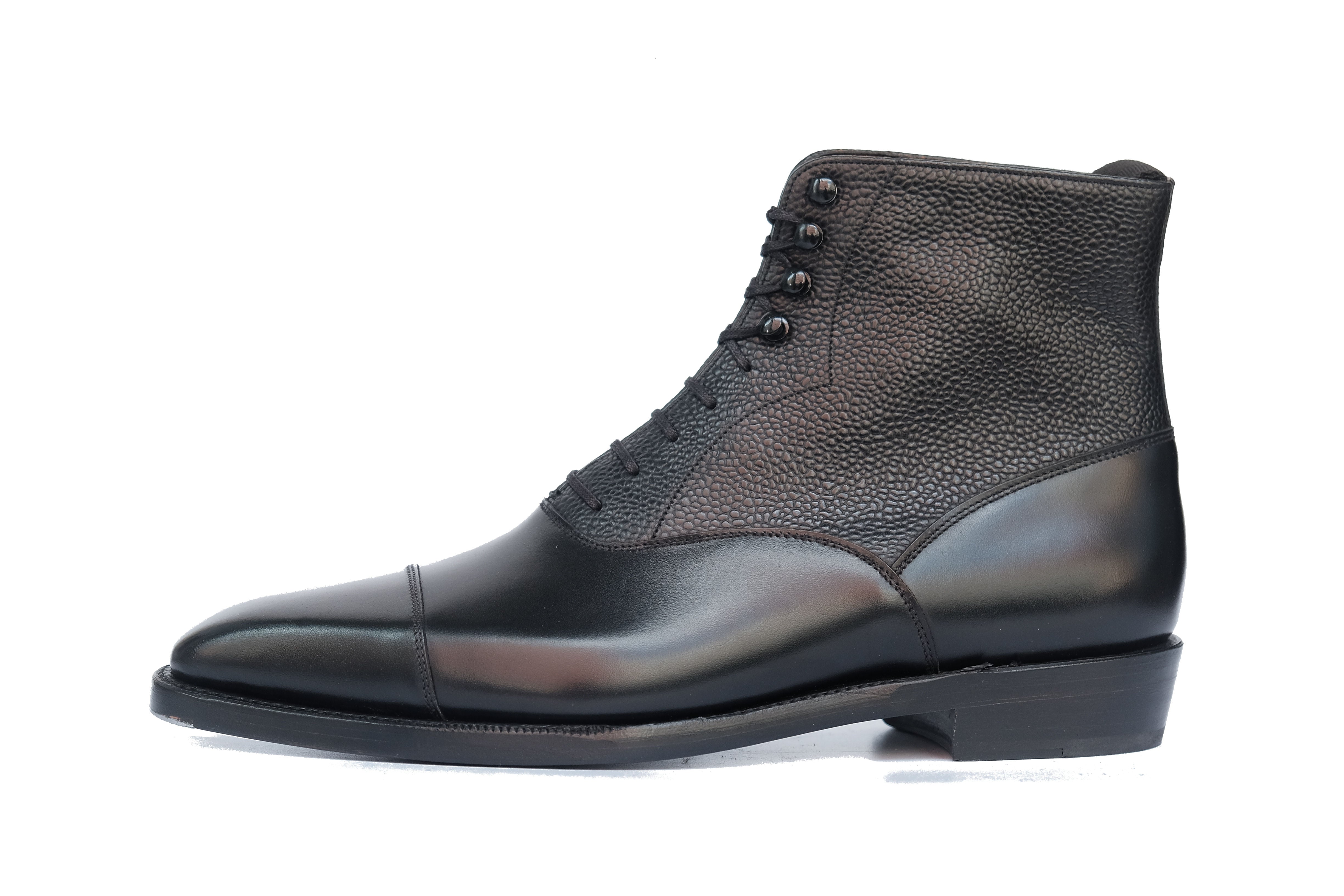 Ashworth MTO Black Calf Black Scotch Grain MGF Last Double Leather Sole | Buy Online - Limited Stock