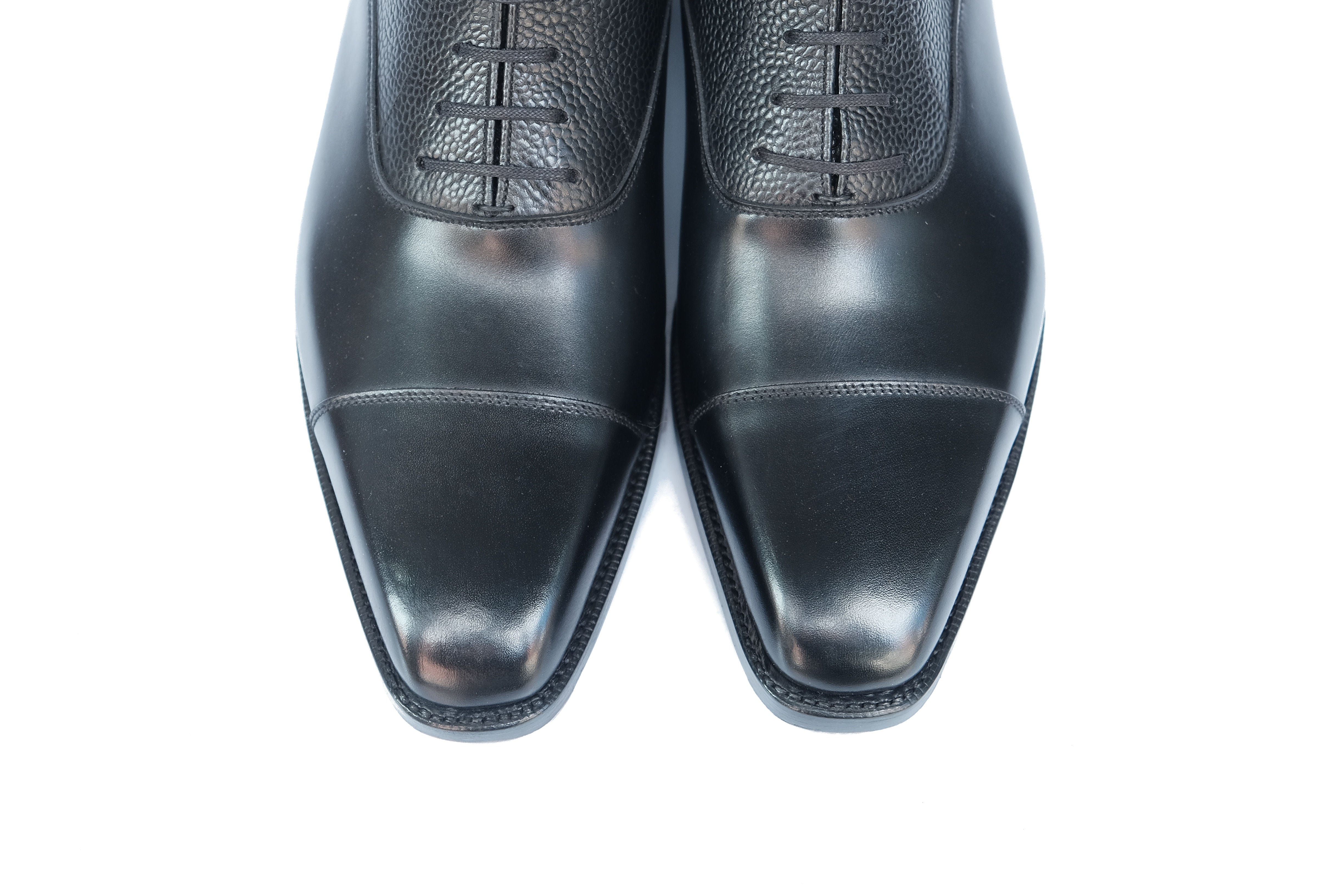 Ashworth MTO Black Calf Black Scotch Grain MGF Last Double Leather Sole | Buy Online - Limited Stock