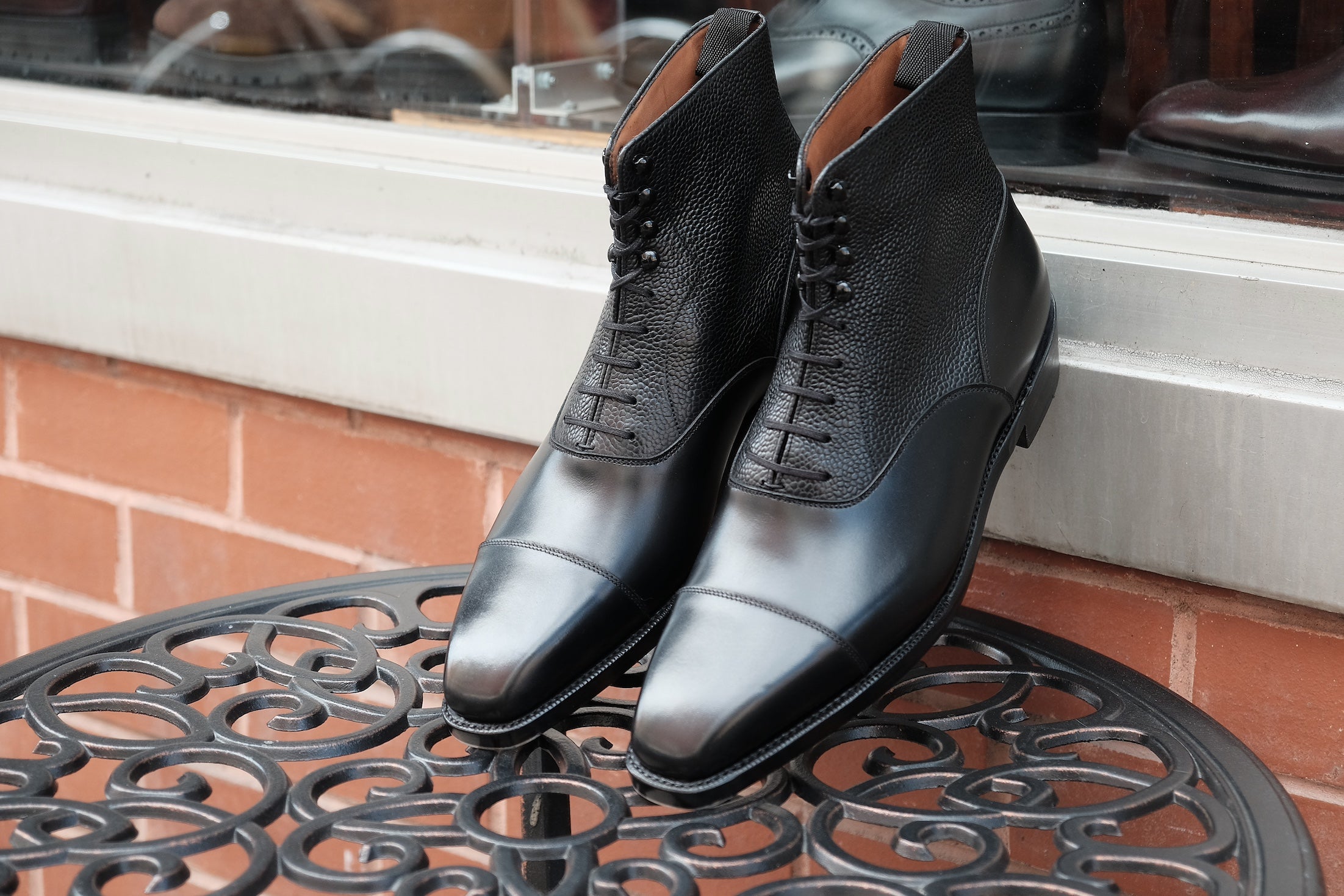 Ashworth MTO Black Calf Black Scotch Grain MGF Last Double Leather Sole | Buy Online - Limited Stock