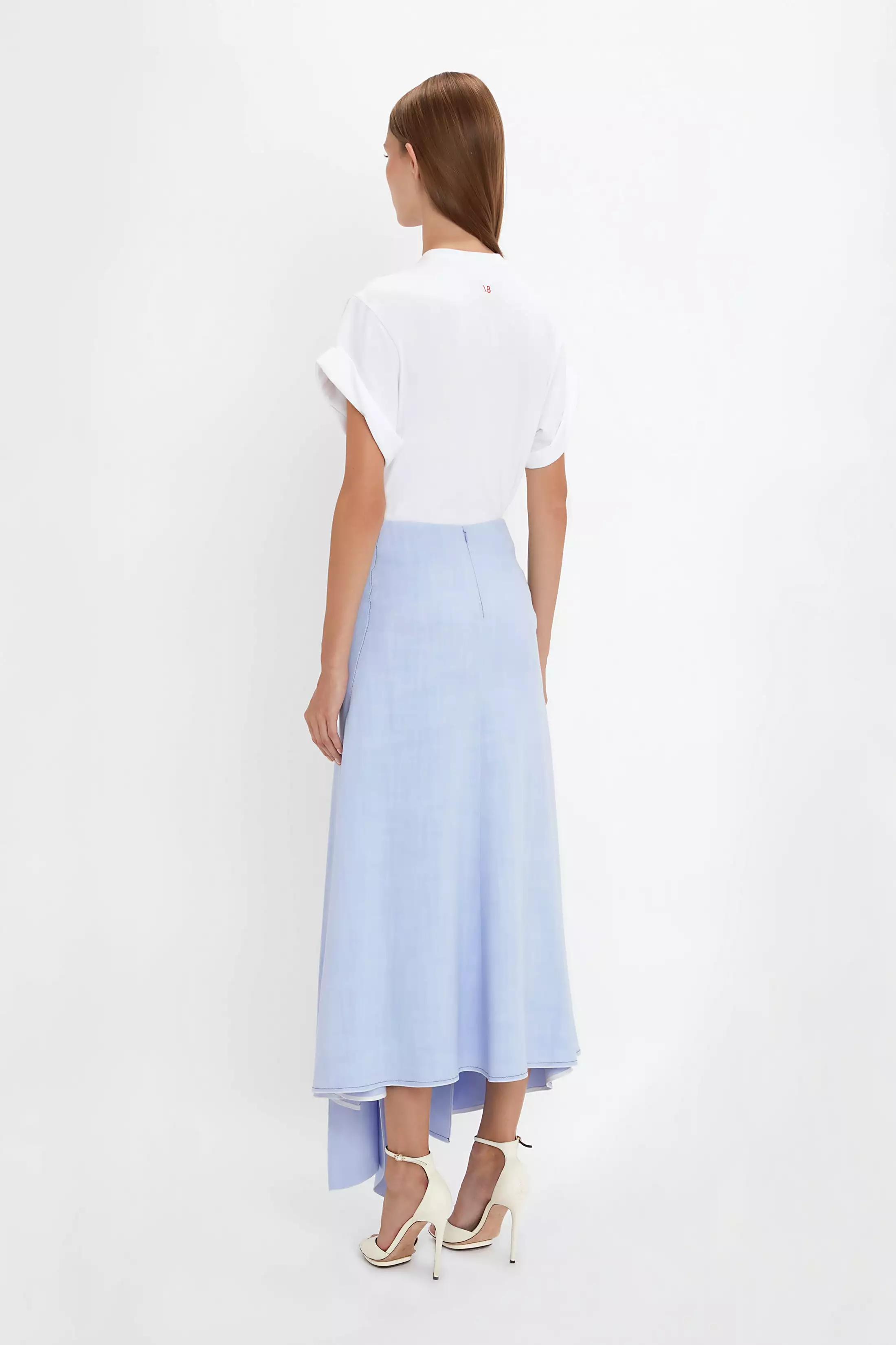 Asymmetric Frost Tie Skirt