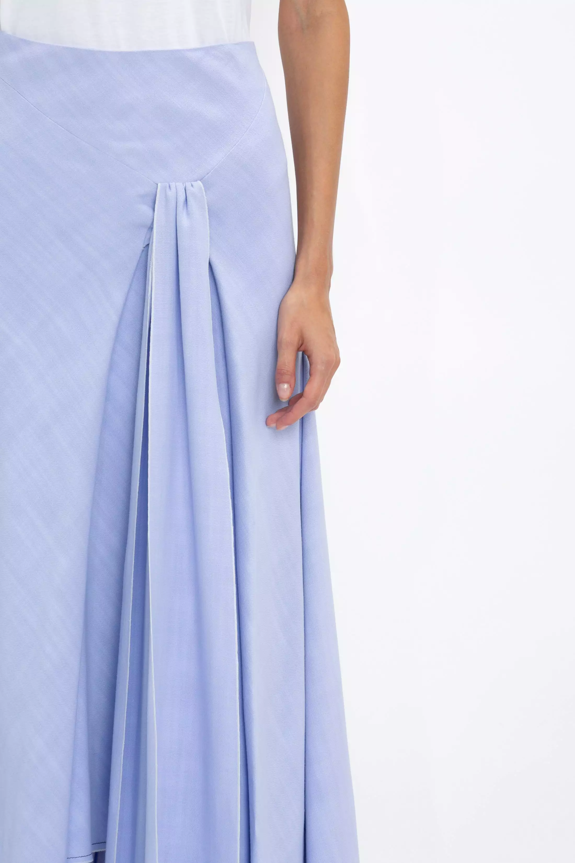 Asymmetric Frost Tie Skirt