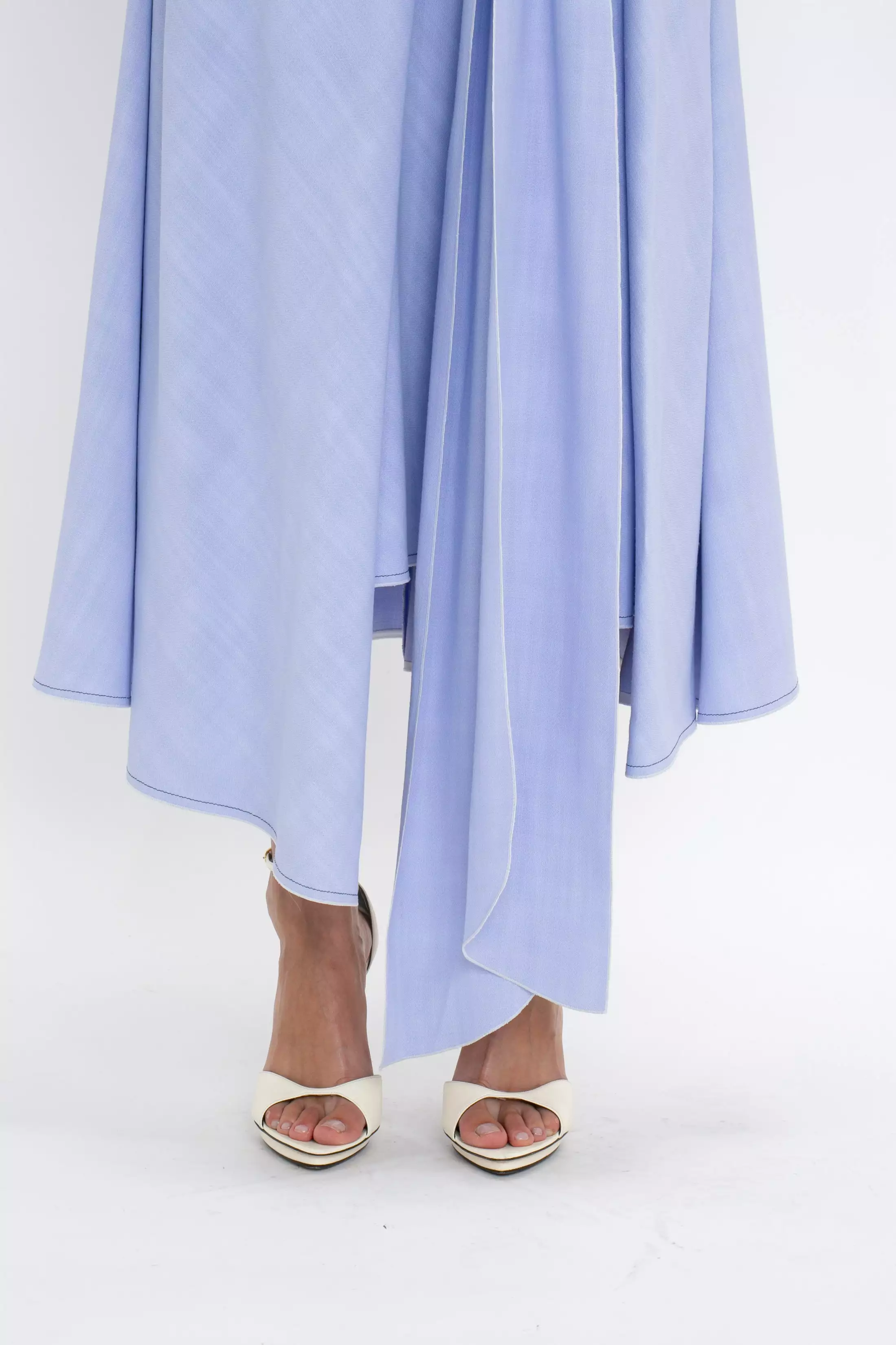 Asymmetric Frost Tie Skirt