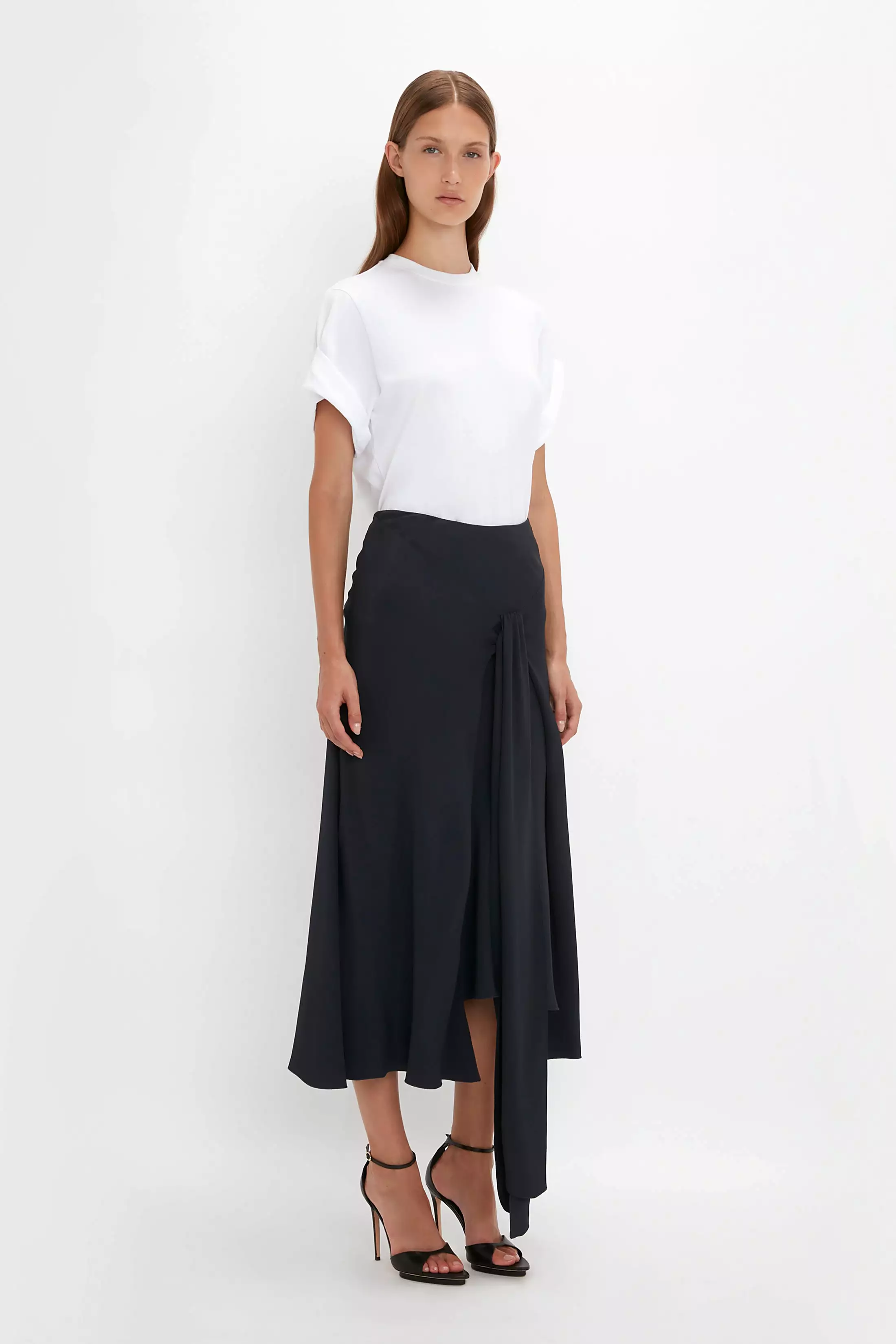 Asymmetric Midnight Tie Skirt