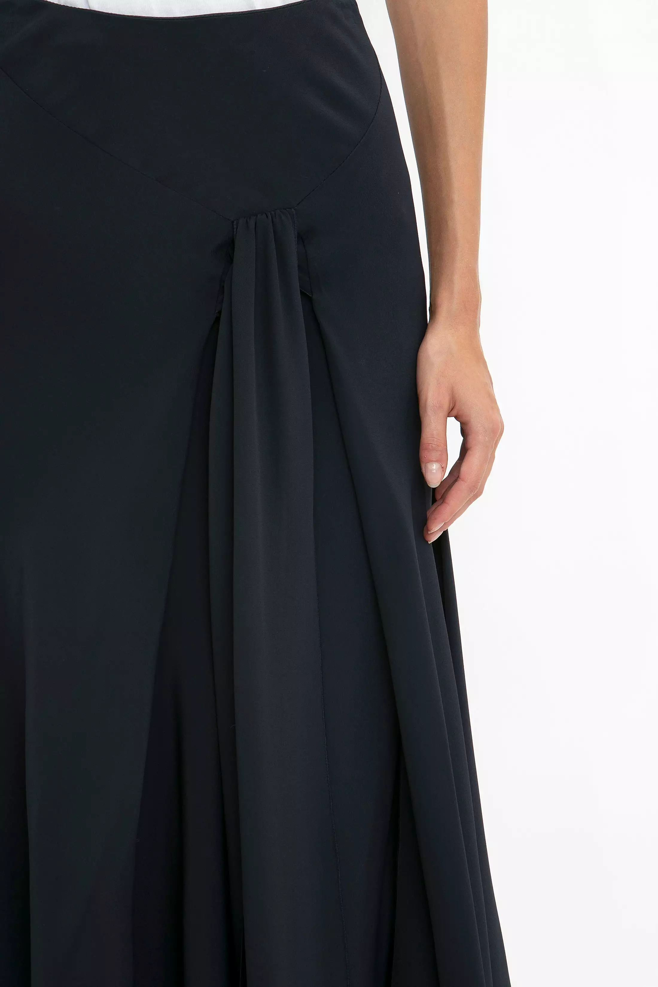 Asymmetric Midnight Tie Skirt