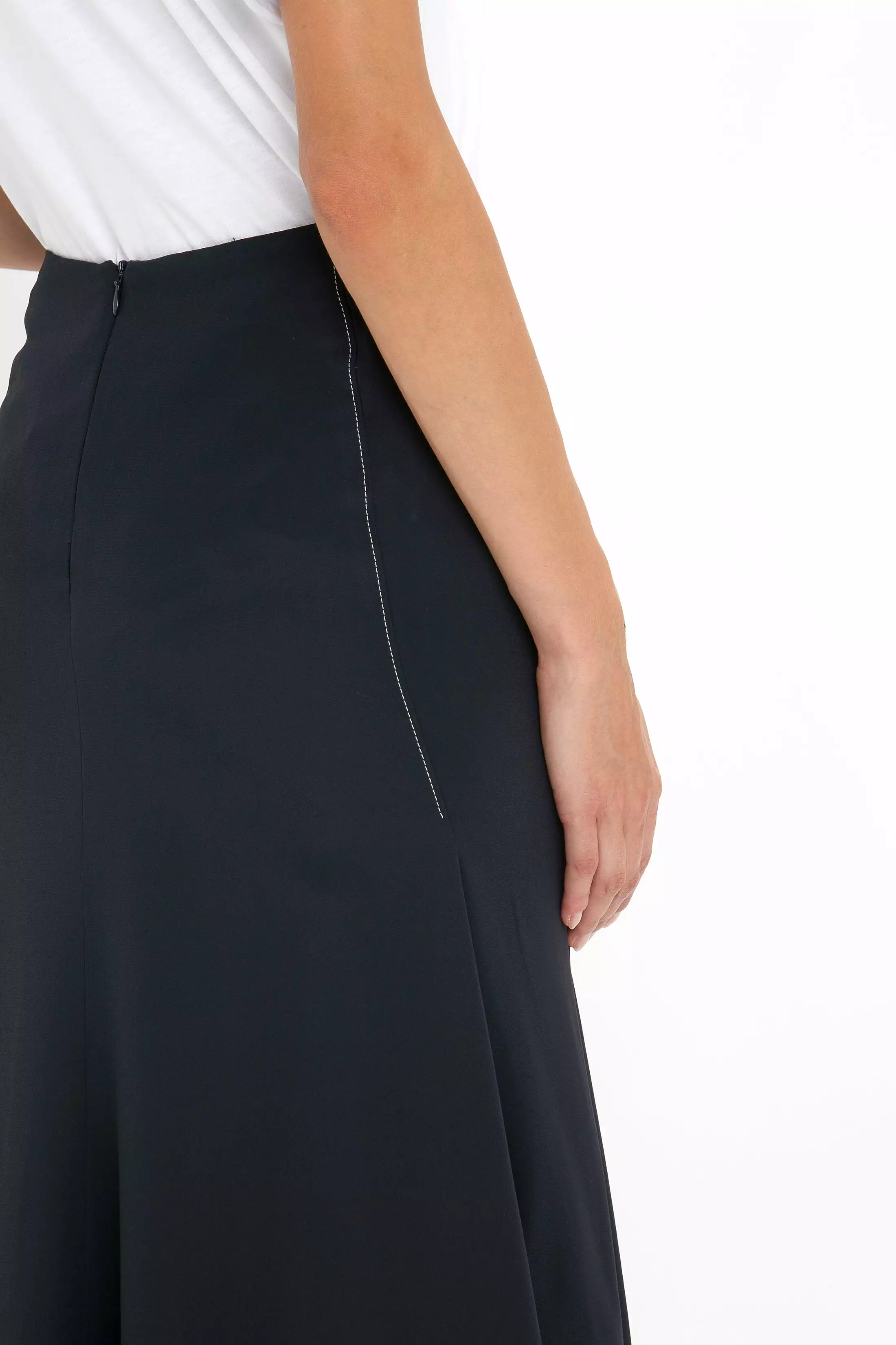 Asymmetric Midnight Tie Skirt