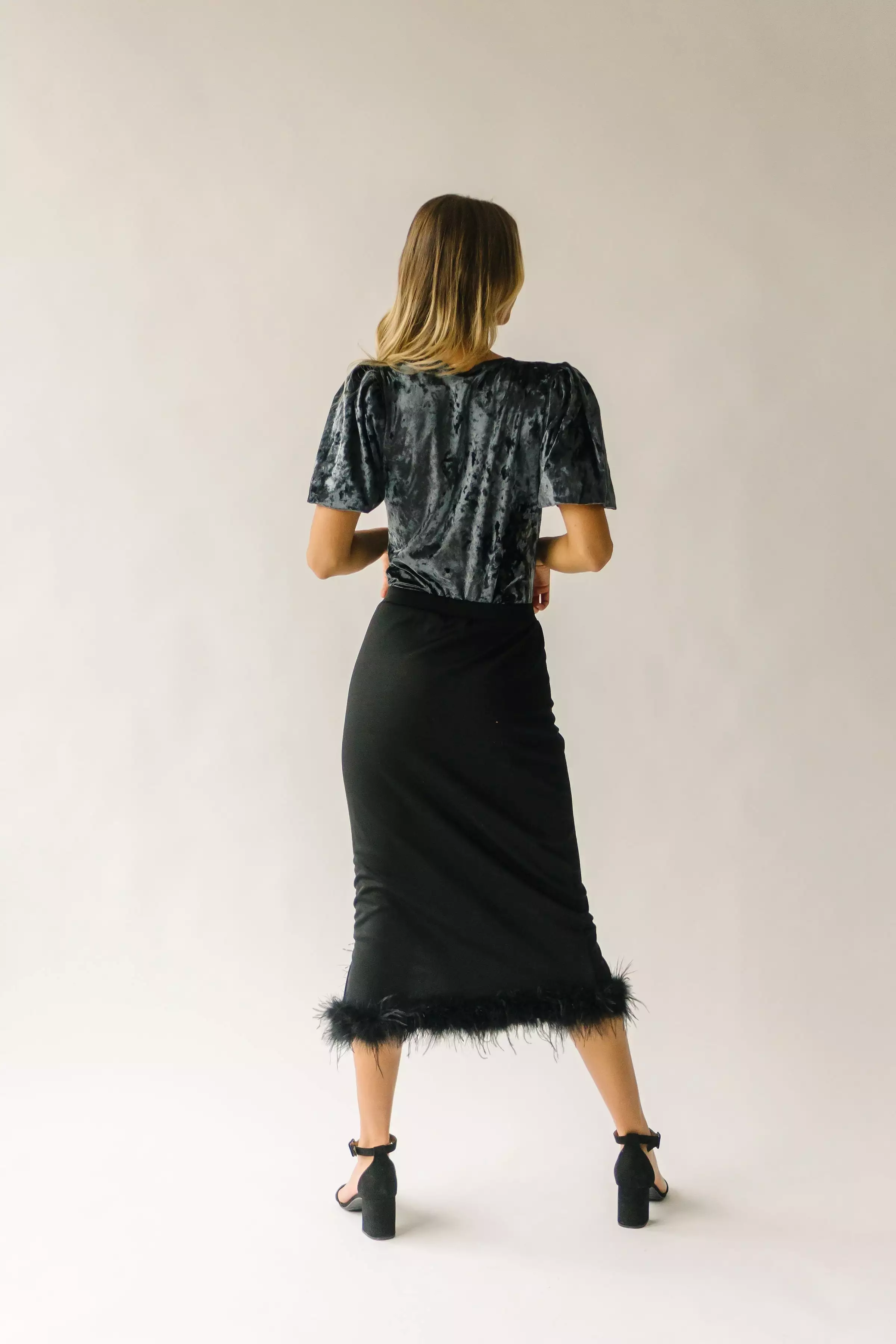 Atkinson Fur Detail Skirt Black.