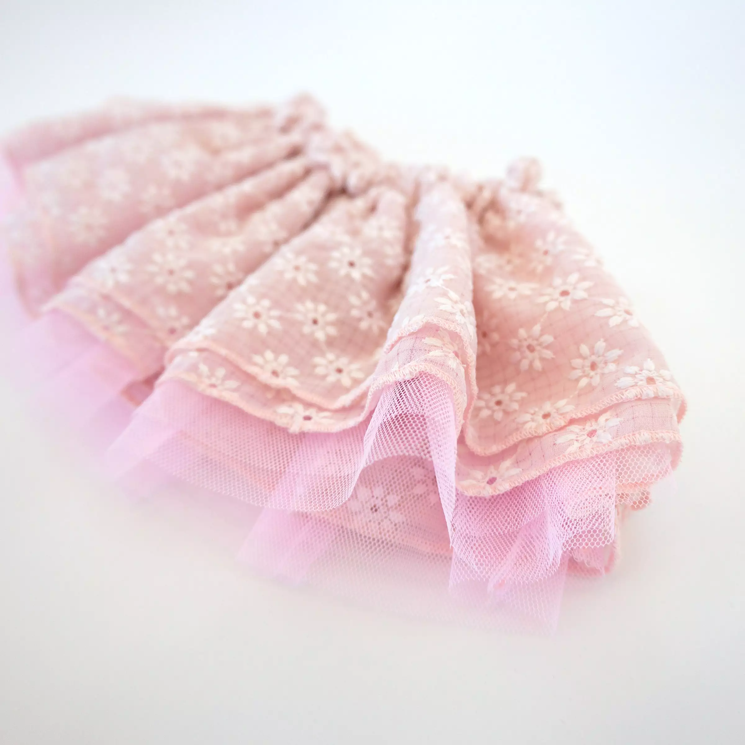 baby embroidered daisies four layer tutu skirt pale pink