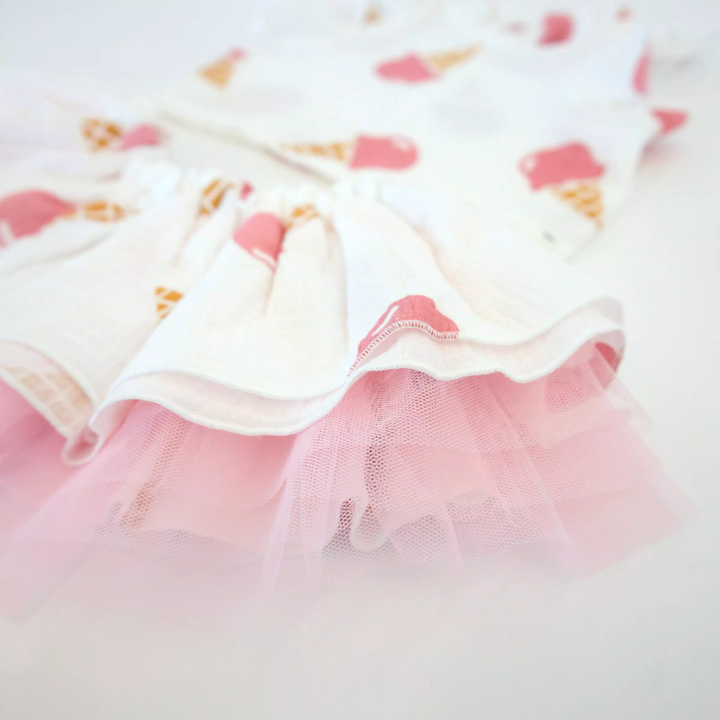 Baby Gauze Lola Top Tutu Skirt Set Scoop Ice Cream Cone Oyster