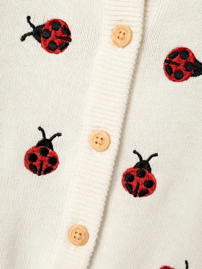 Baby Girl Long Sleeve Ladybird Cardigan