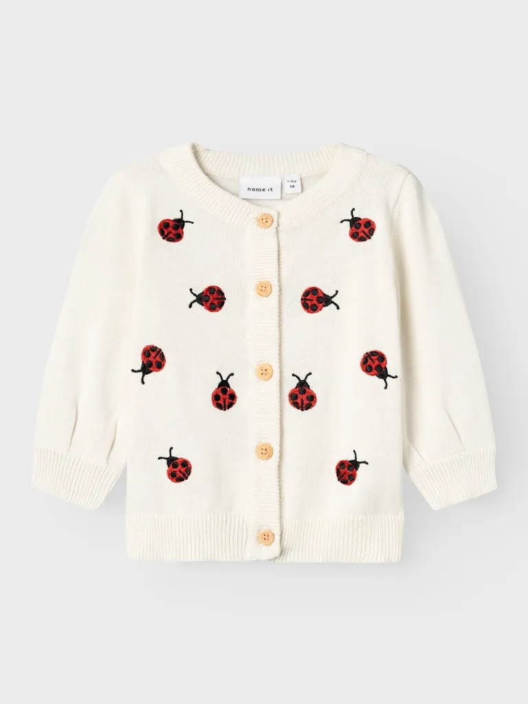 Baby Girl Long Sleeve Ladybird Cardigan