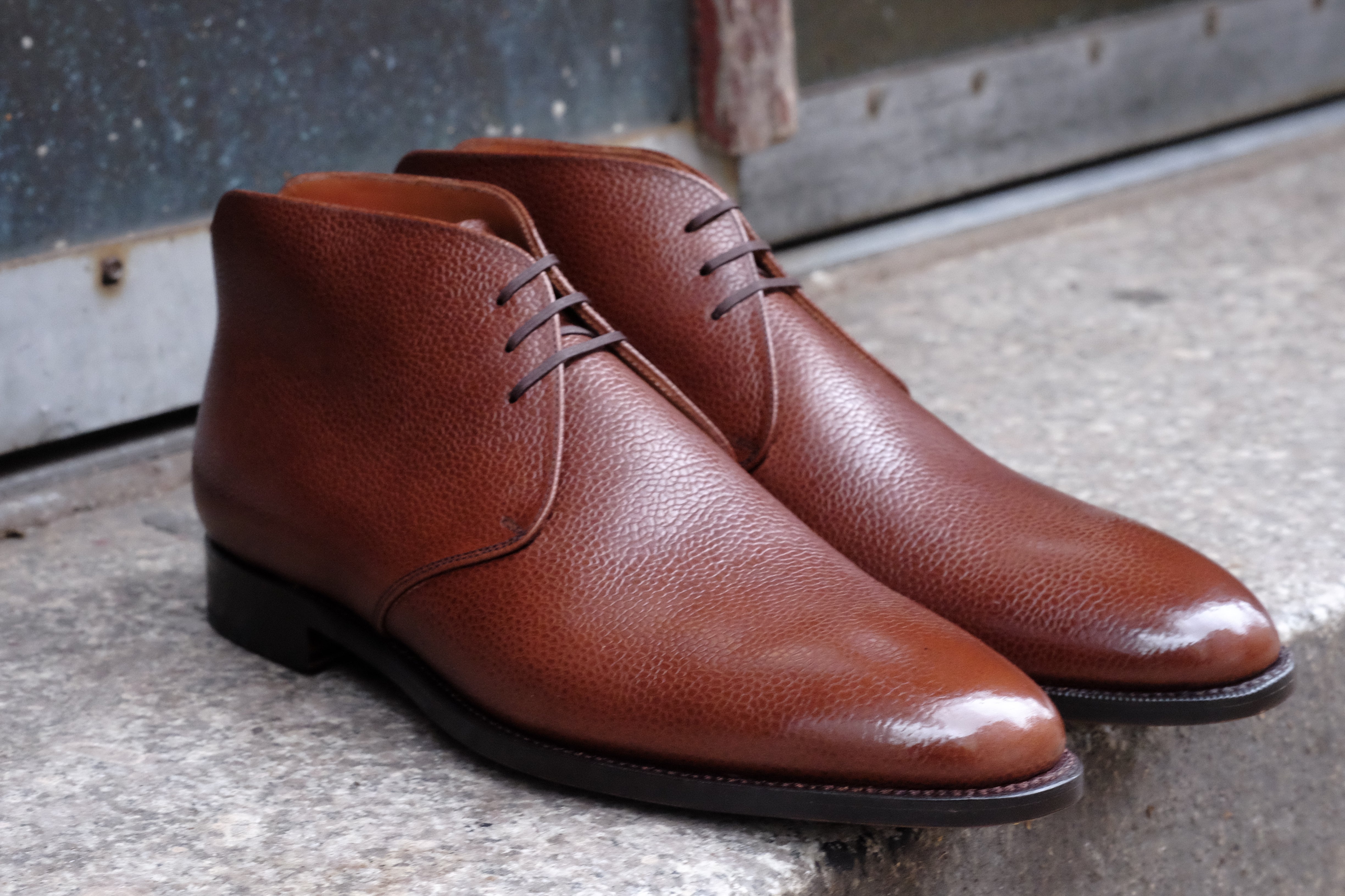 Ballard MTO Mid Brown Soft Grain TMG Last Single Leather Sole