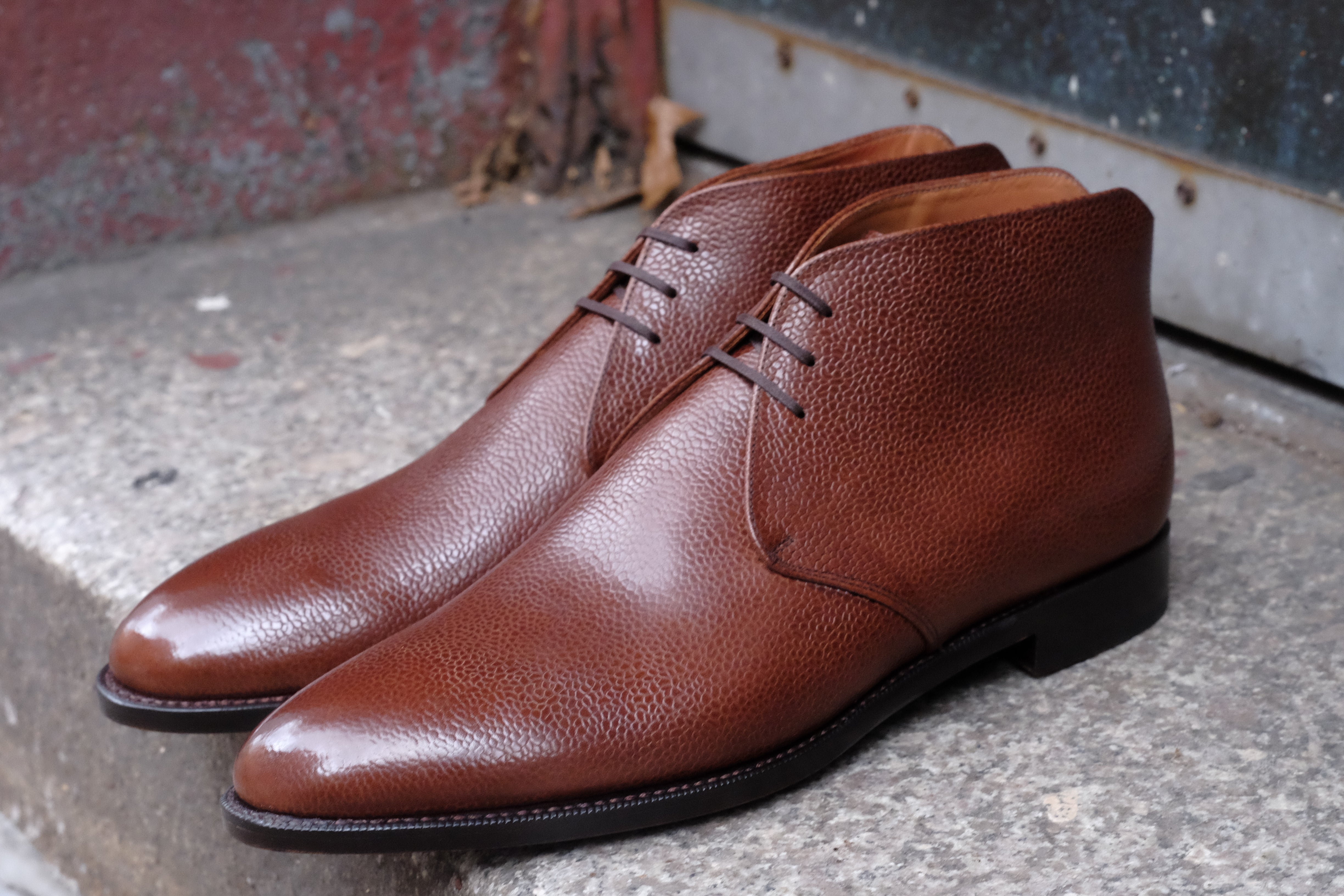 Ballard MTO Mid Brown Soft Grain TMG Last Single Leather Sole