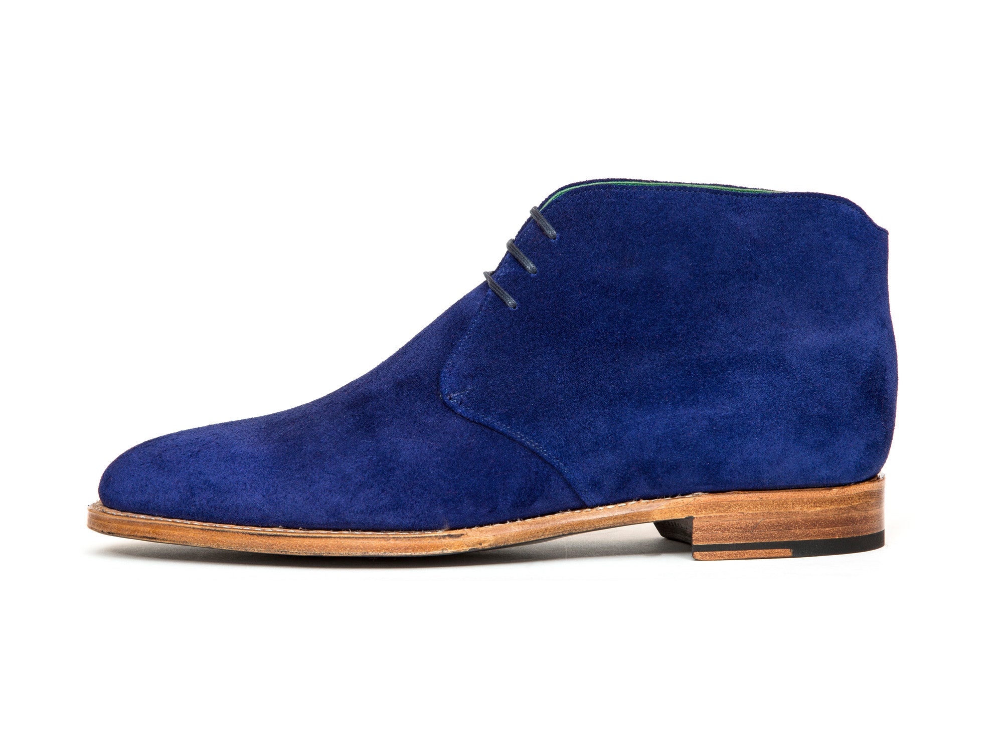 Ballard MTO Vivid Blue Suede TMG Last Natural Single Leather Sole