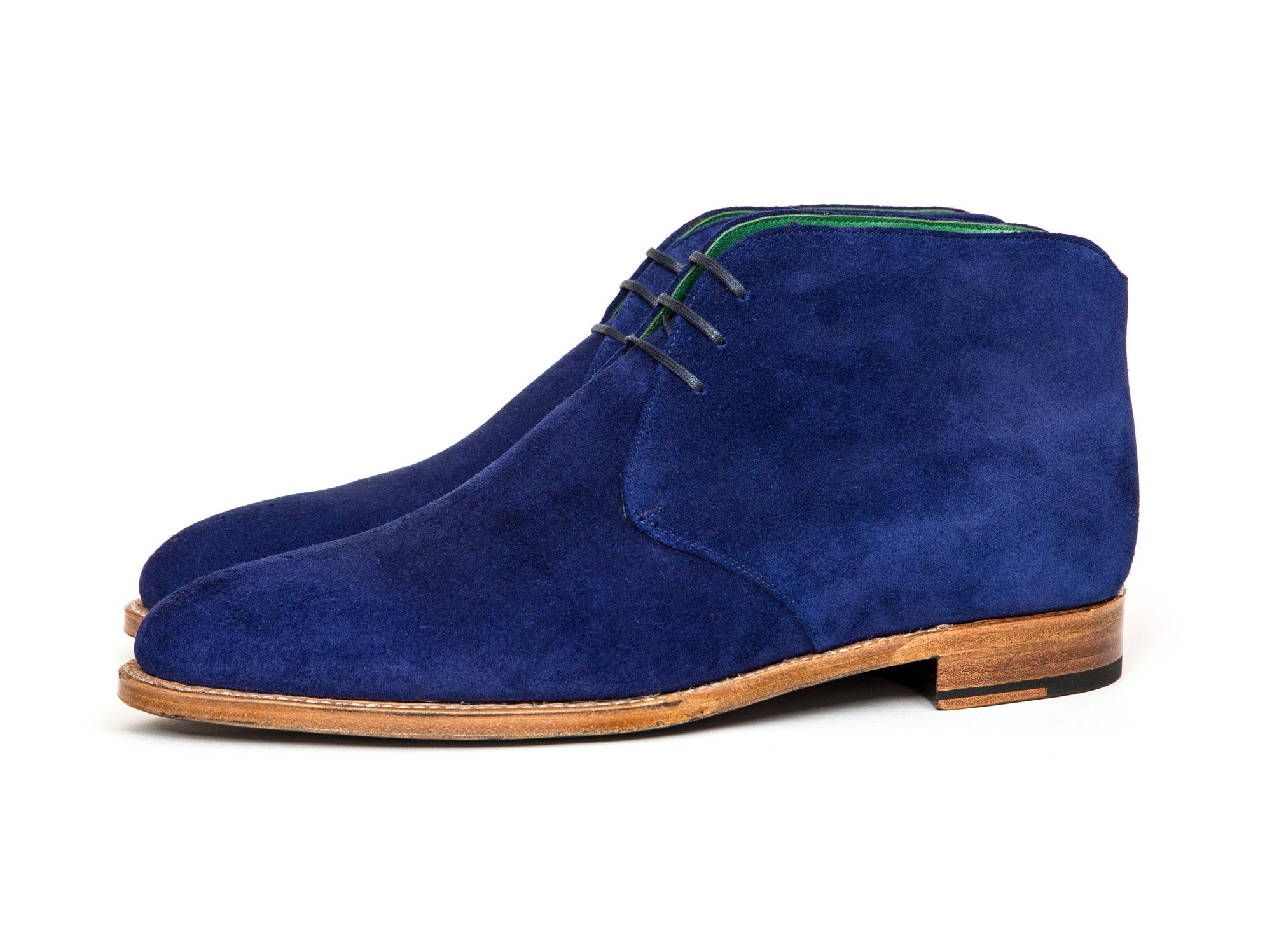 Ballard MTO Vivid Blue Suede TMG Last Natural Single Leather Sole