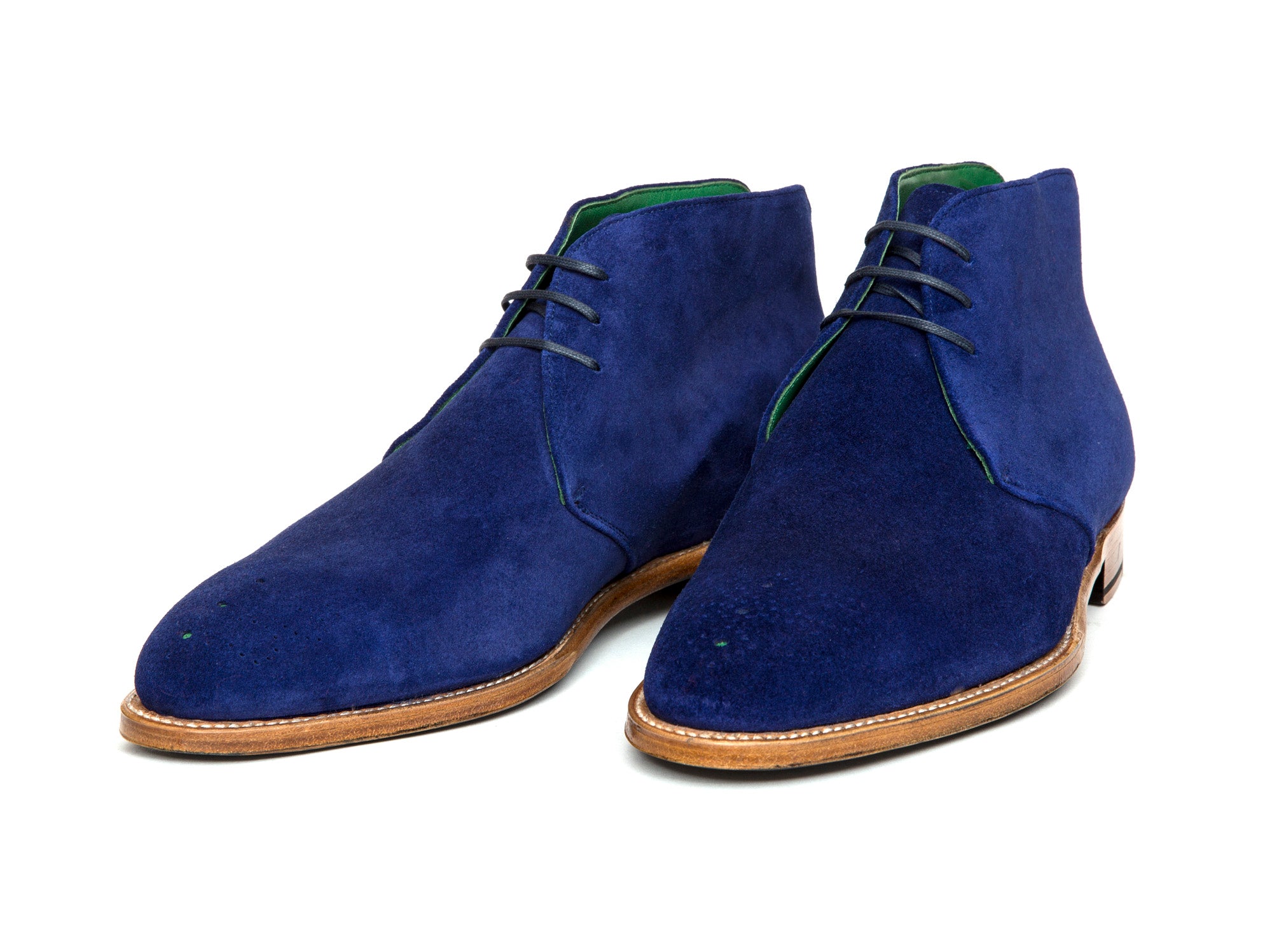 Ballard MTO Vivid Blue Suede TMG Last Natural Single Leather Sole