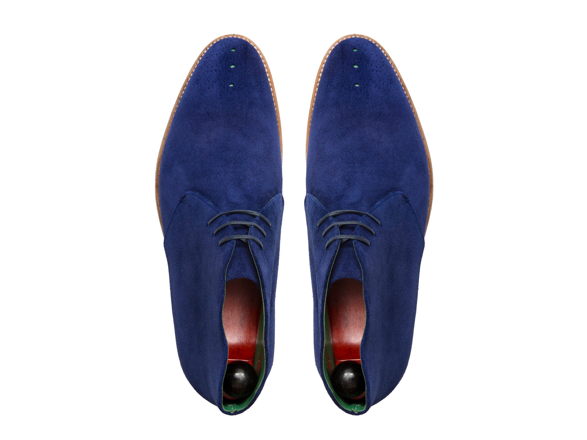 Ballard MTO Vivid Blue Suede TMG Last Natural Single Leather Sole