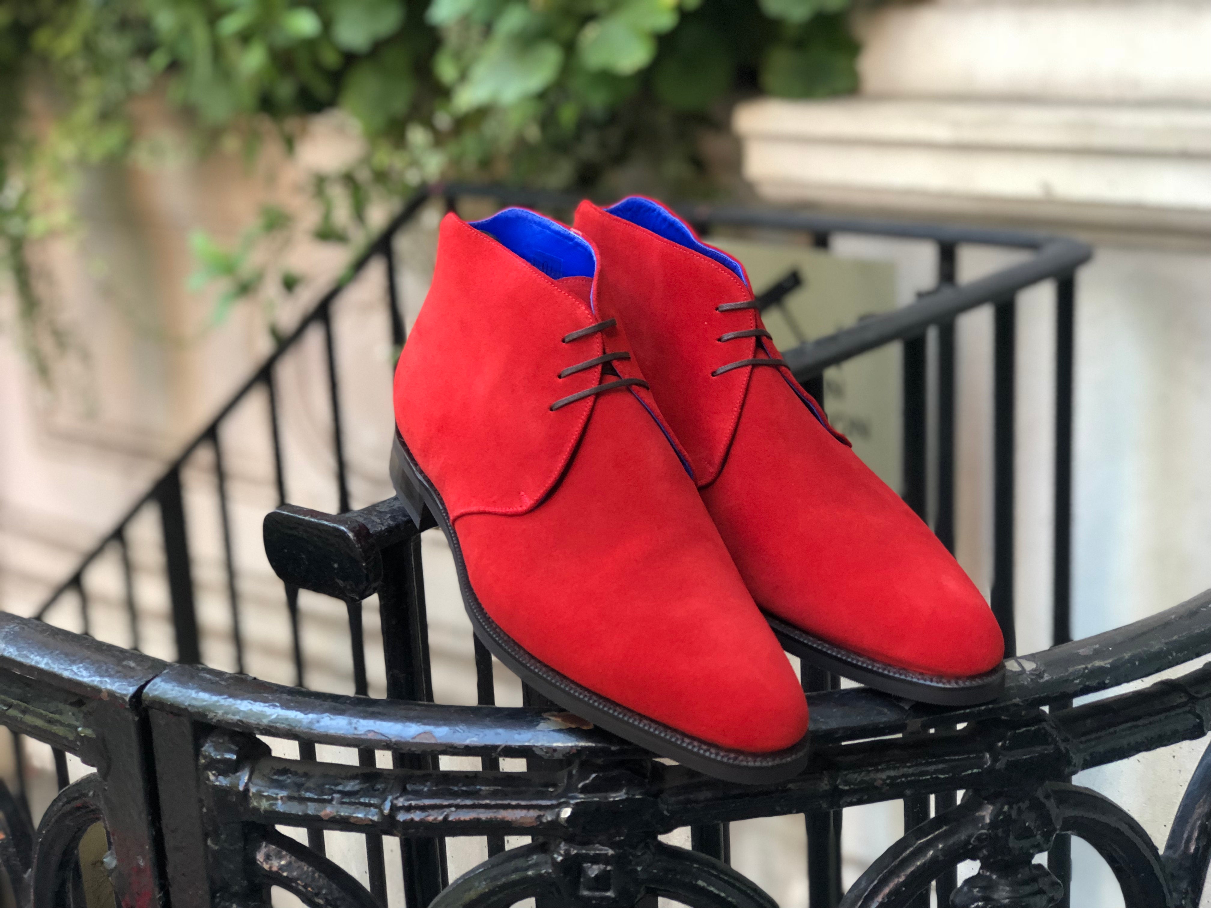 Ballard Suede Shoes - Buy Online - Red Color - JKF Last - City Rubber Sole