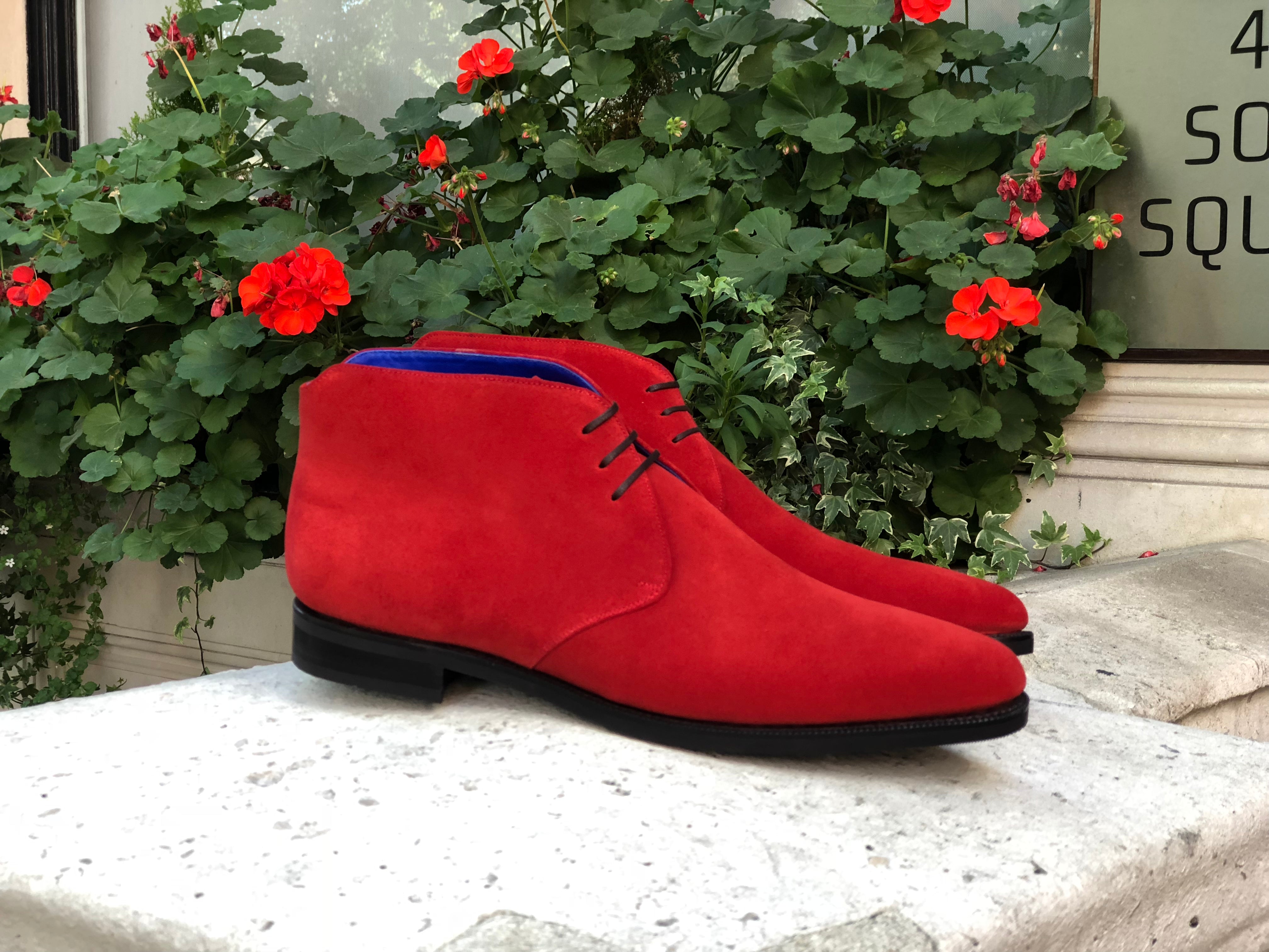 Ballard Suede Shoes - Buy Online - Red Color - JKF Last - City Rubber Sole