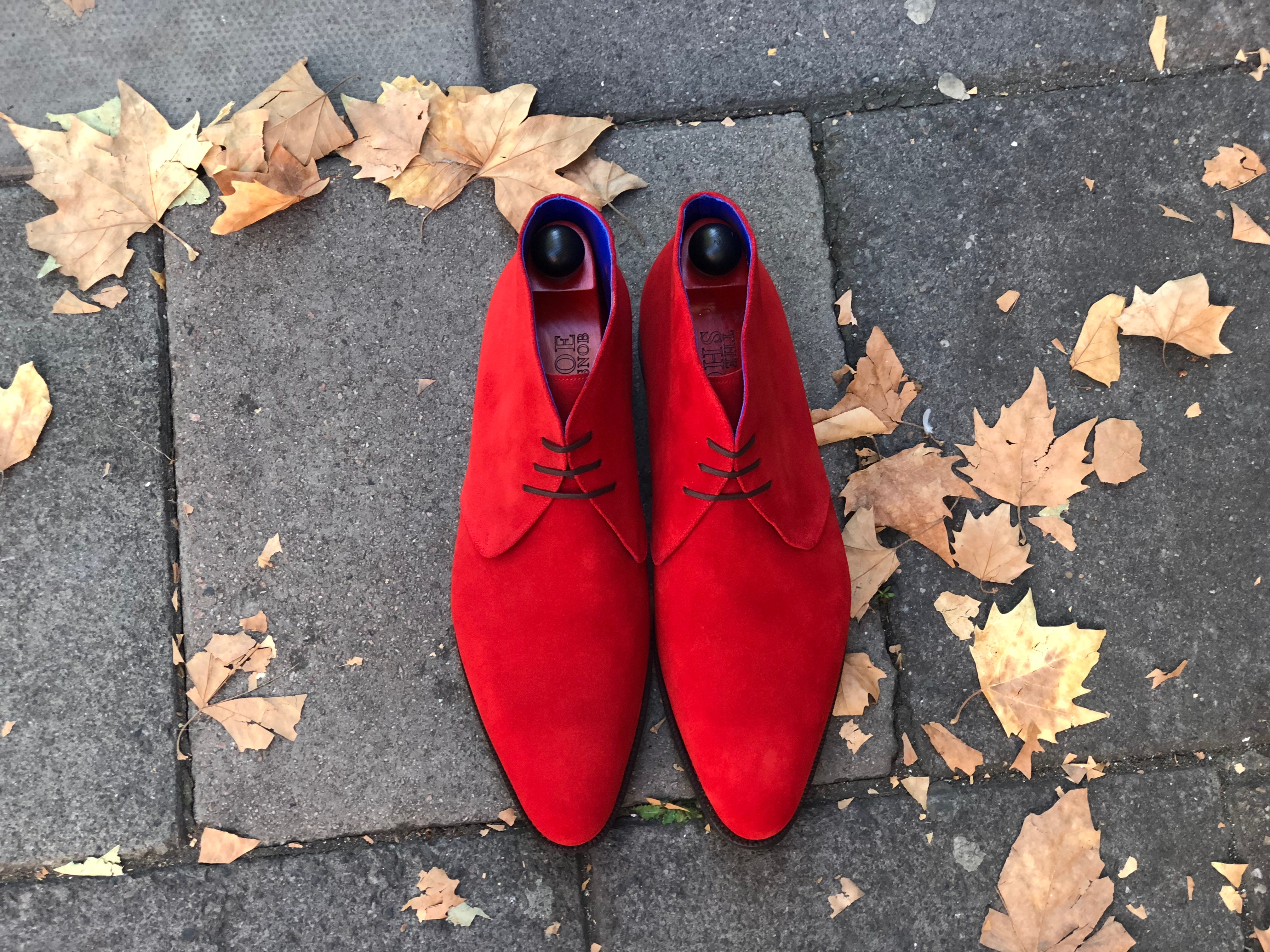 Ballard Suede Shoes - Buy Online - Red Color - JKF Last - City Rubber Sole