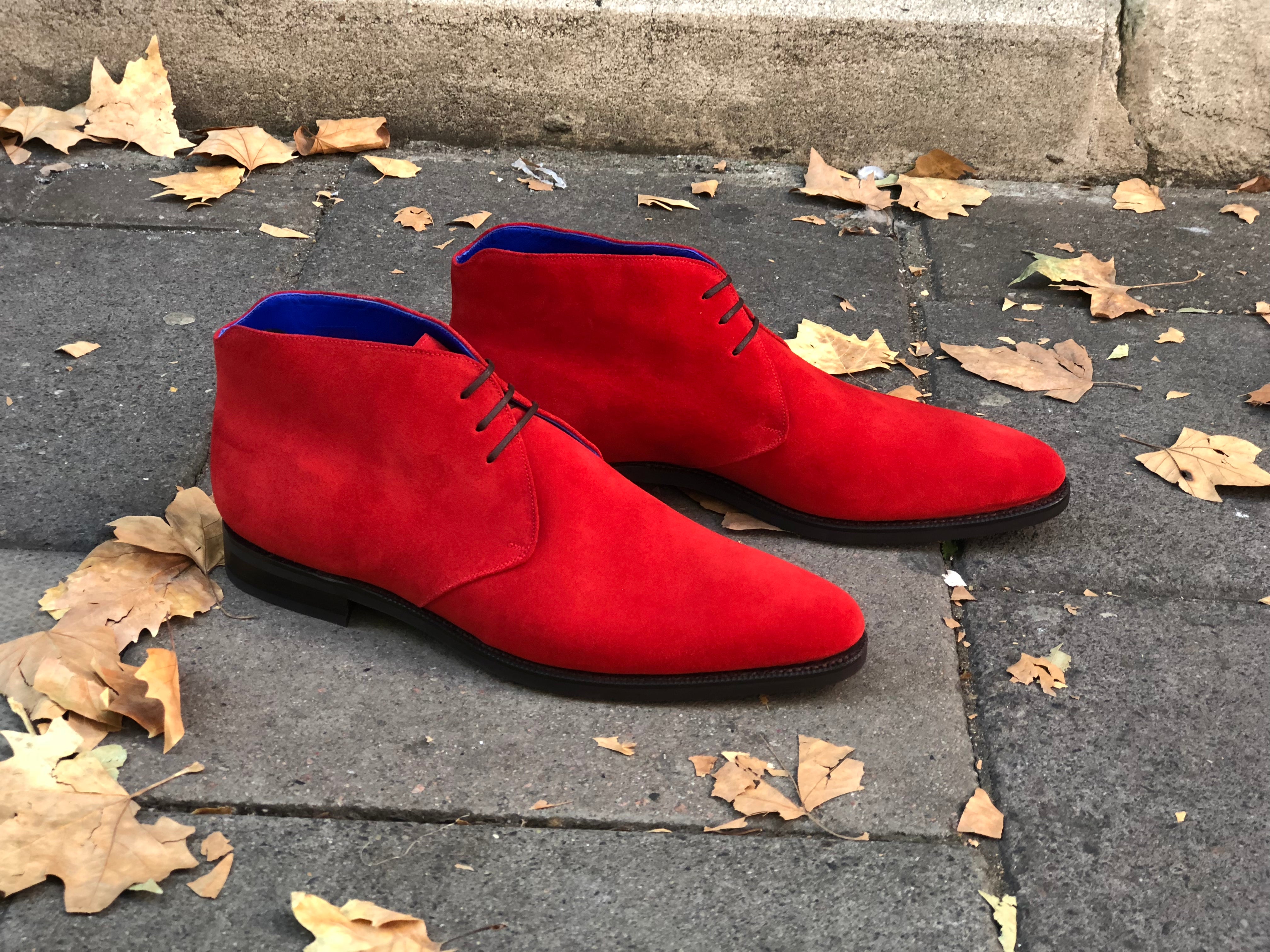 Ballard Suede Shoes - Buy Online - Red Color - JKF Last - City Rubber Sole