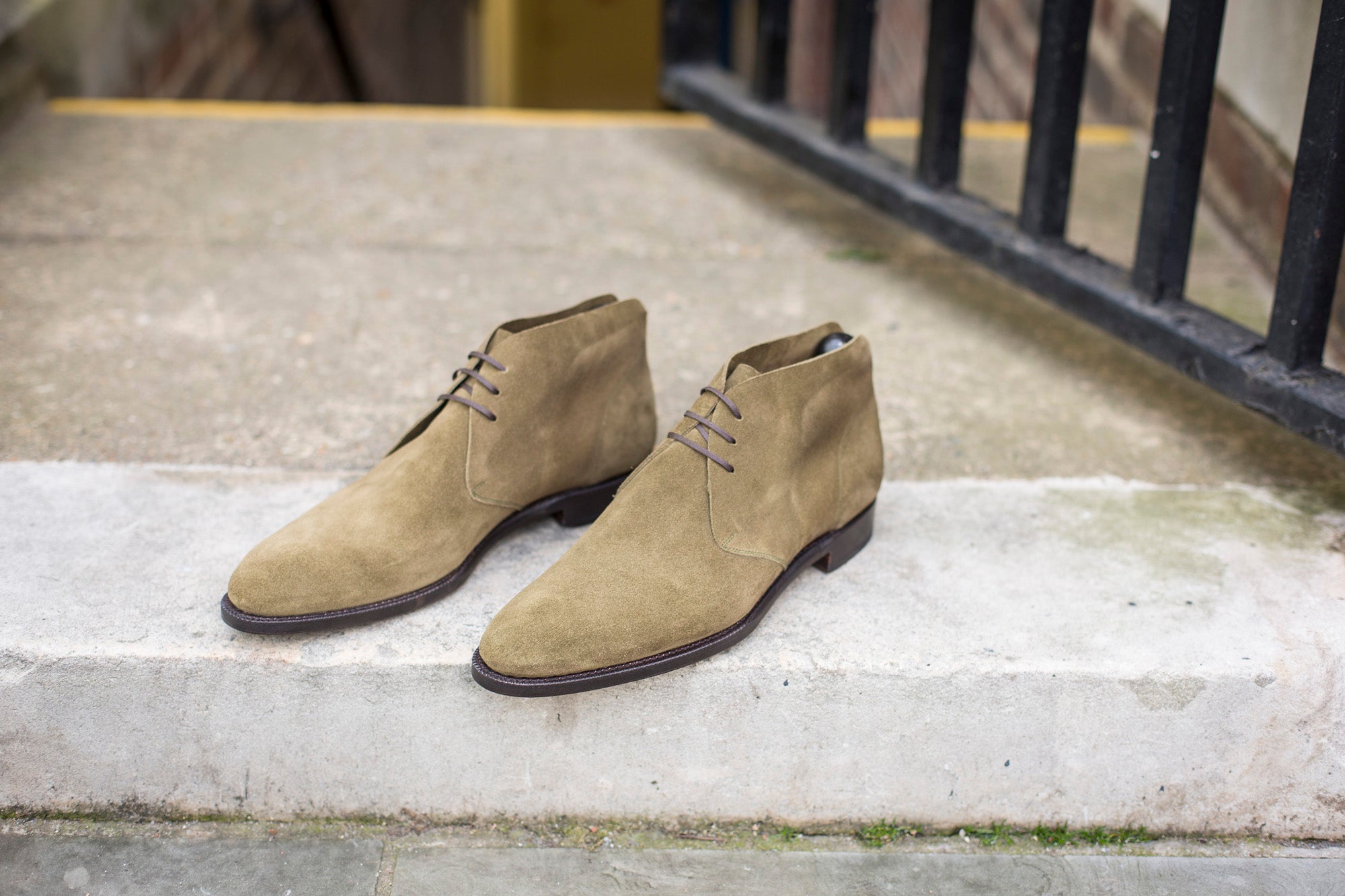 Ballard Suede Shoes - Olive Color - NGT Last - Single Leather Sole