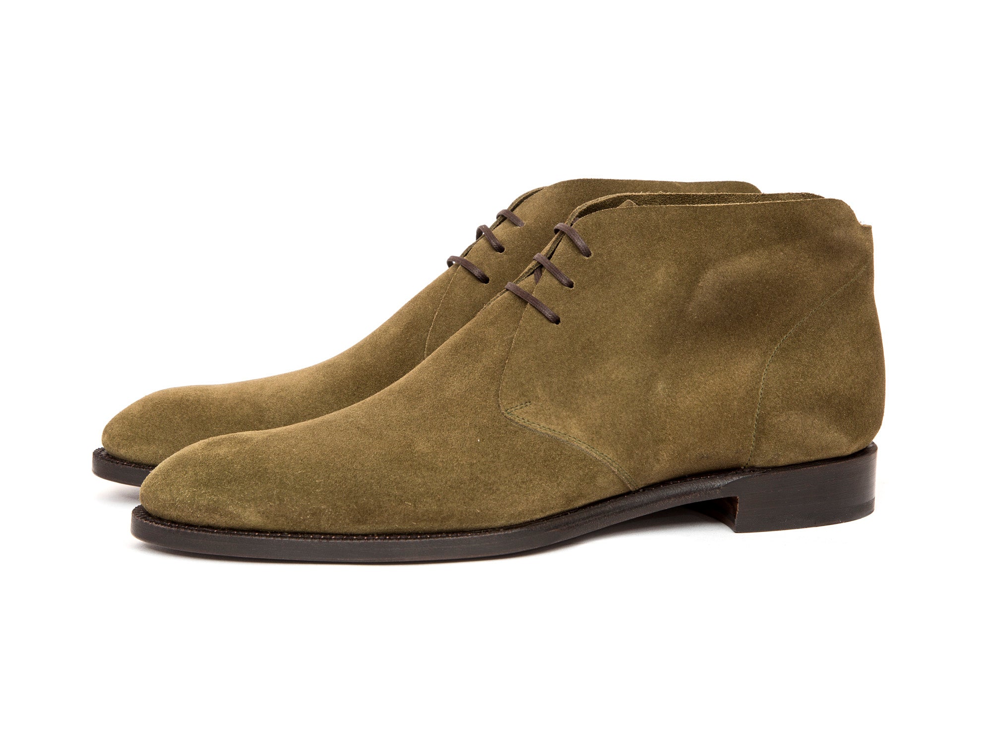 Ballard Suede Shoes - Olive Color - NGT Last - Single Leather Sole