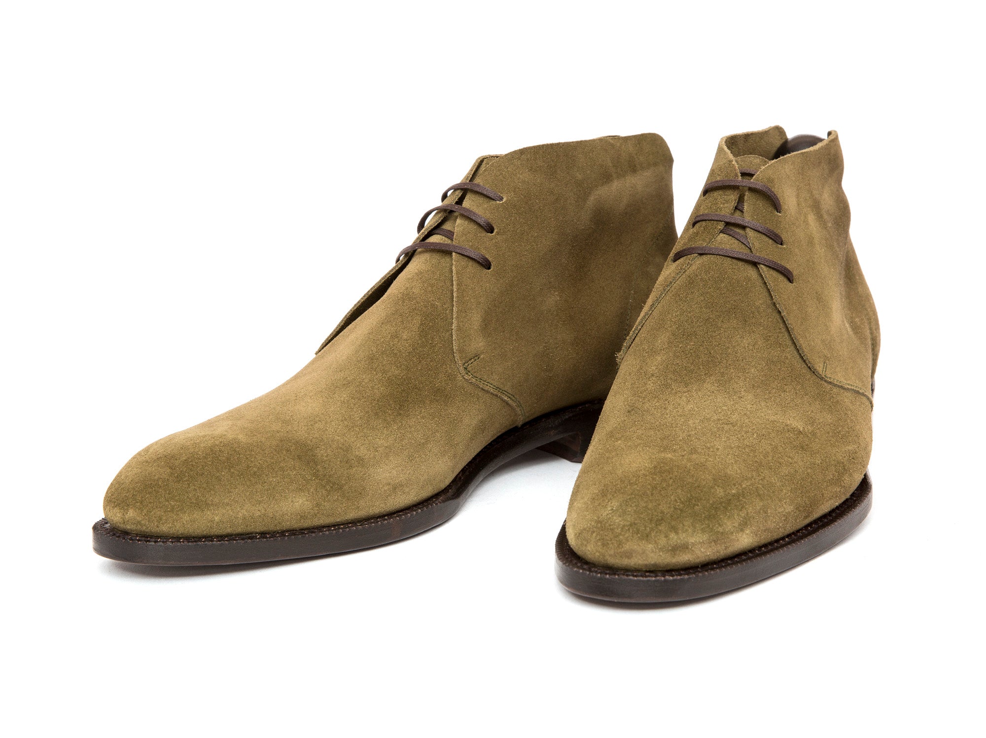 Ballard Suede Shoes - Olive Color - NGT Last - Single Leather Sole