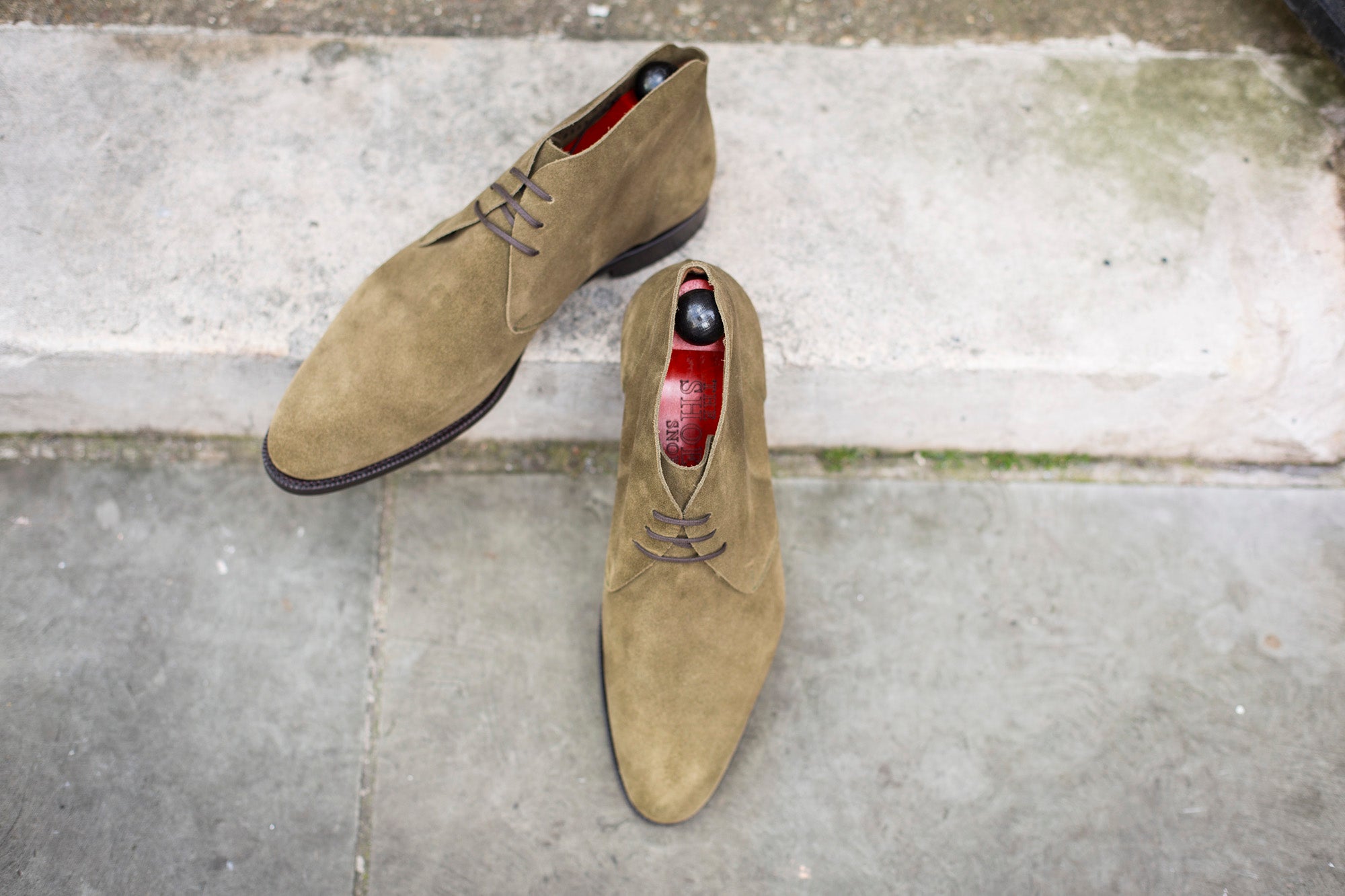 Ballard Suede Shoes - Olive Color - NGT Last - Single Leather Sole