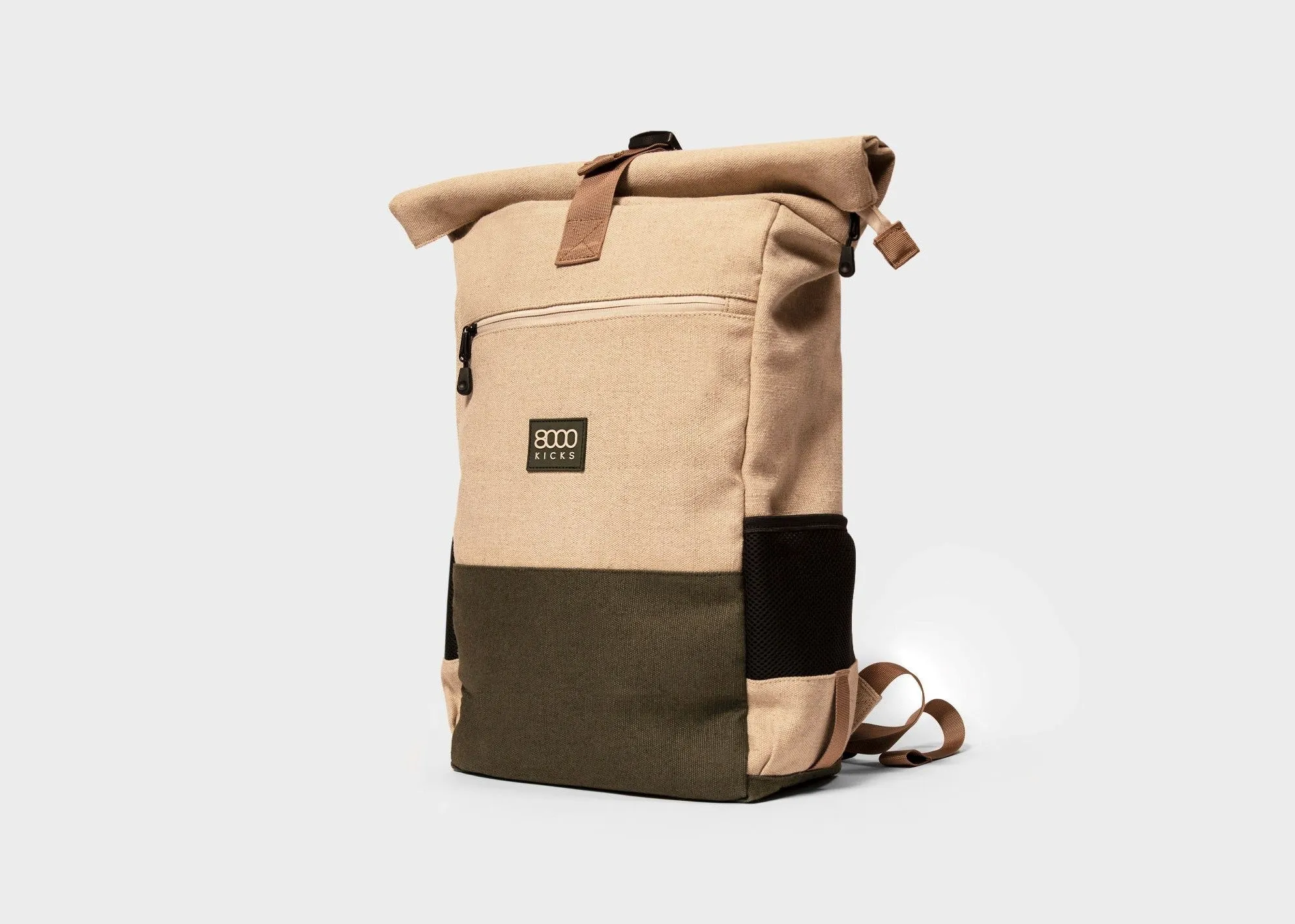 Beige and Green Everyday Backpack